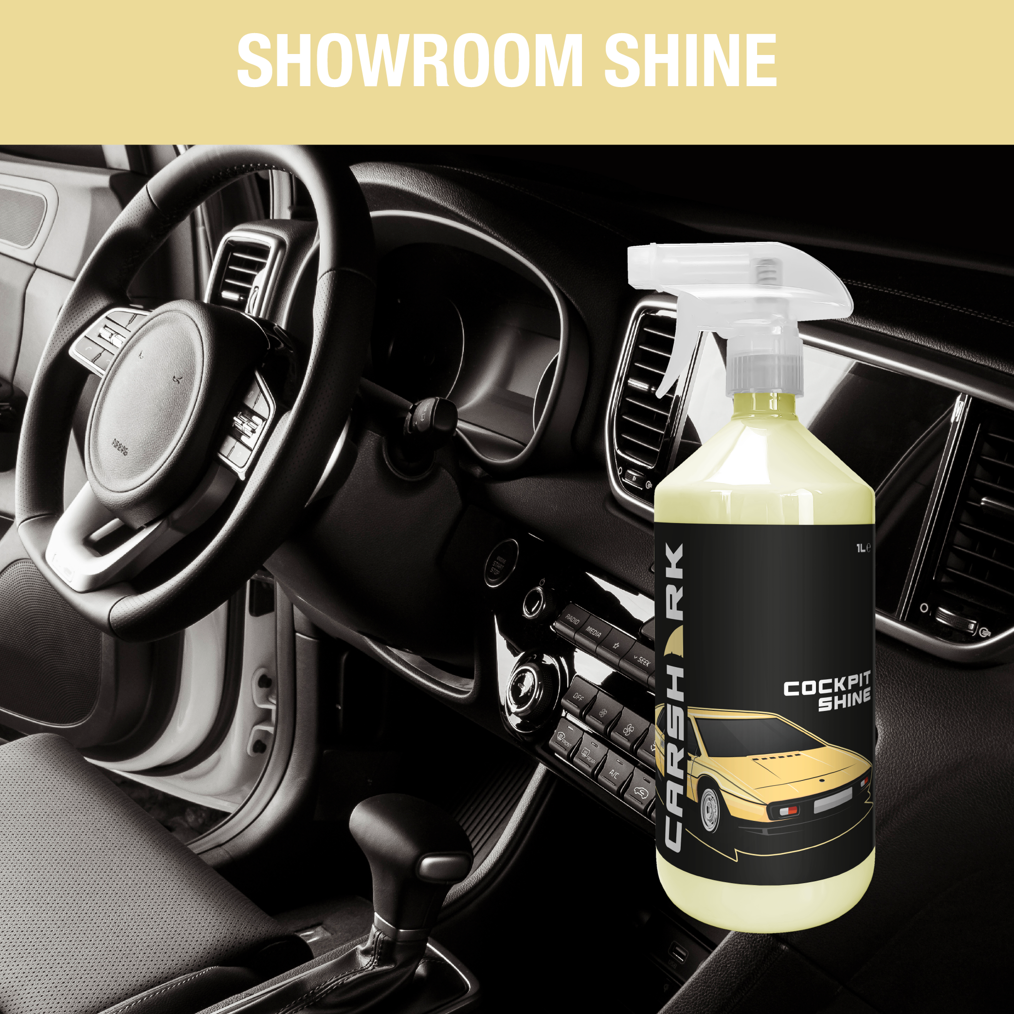 CARSHARK Cockpit Shine 2 x 1 Litre, Dashboard Cleaner