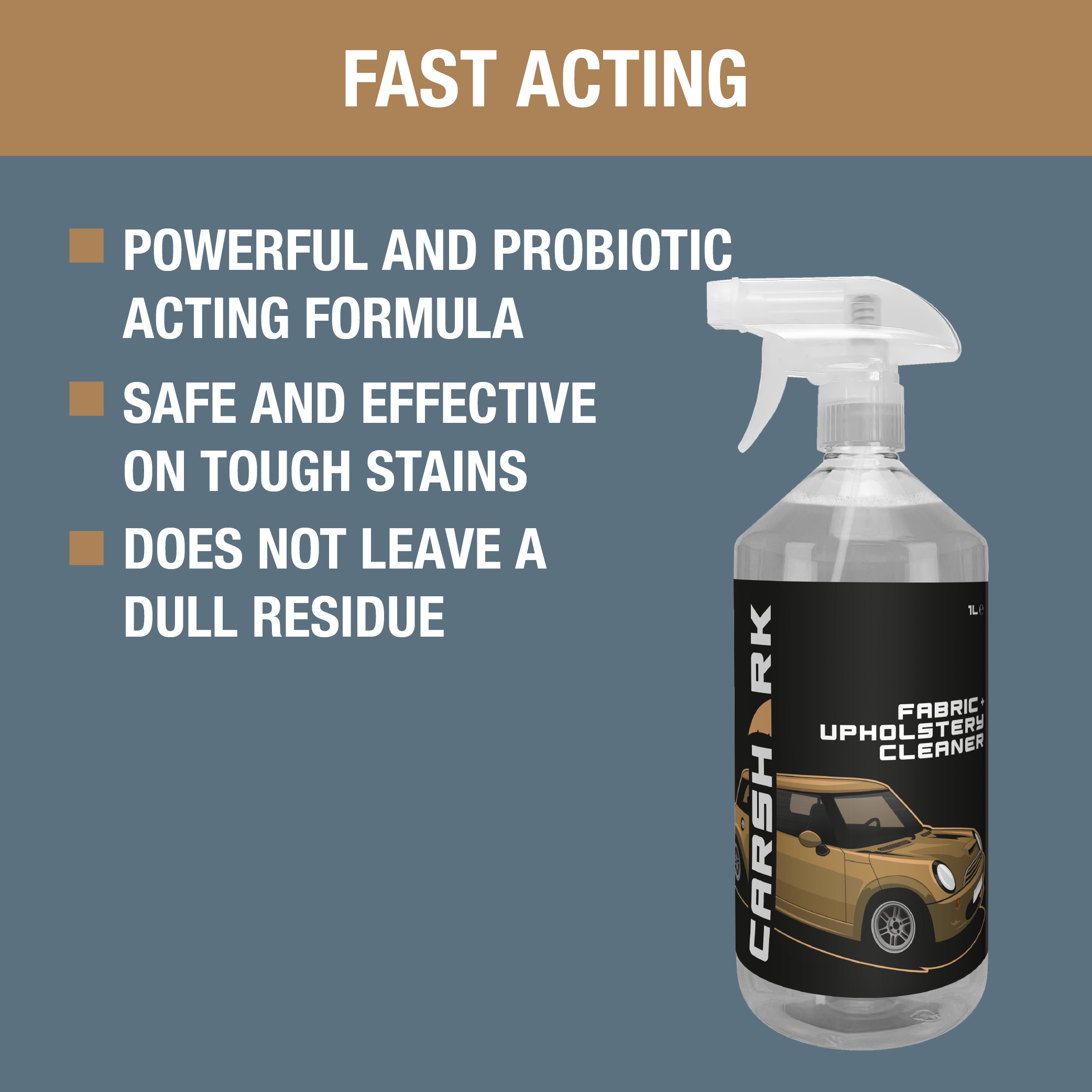 CARSHARK Fabric Clean & Protect Kit - Fabric Upholstery Cleaner 1L & Fabric Protector 1L