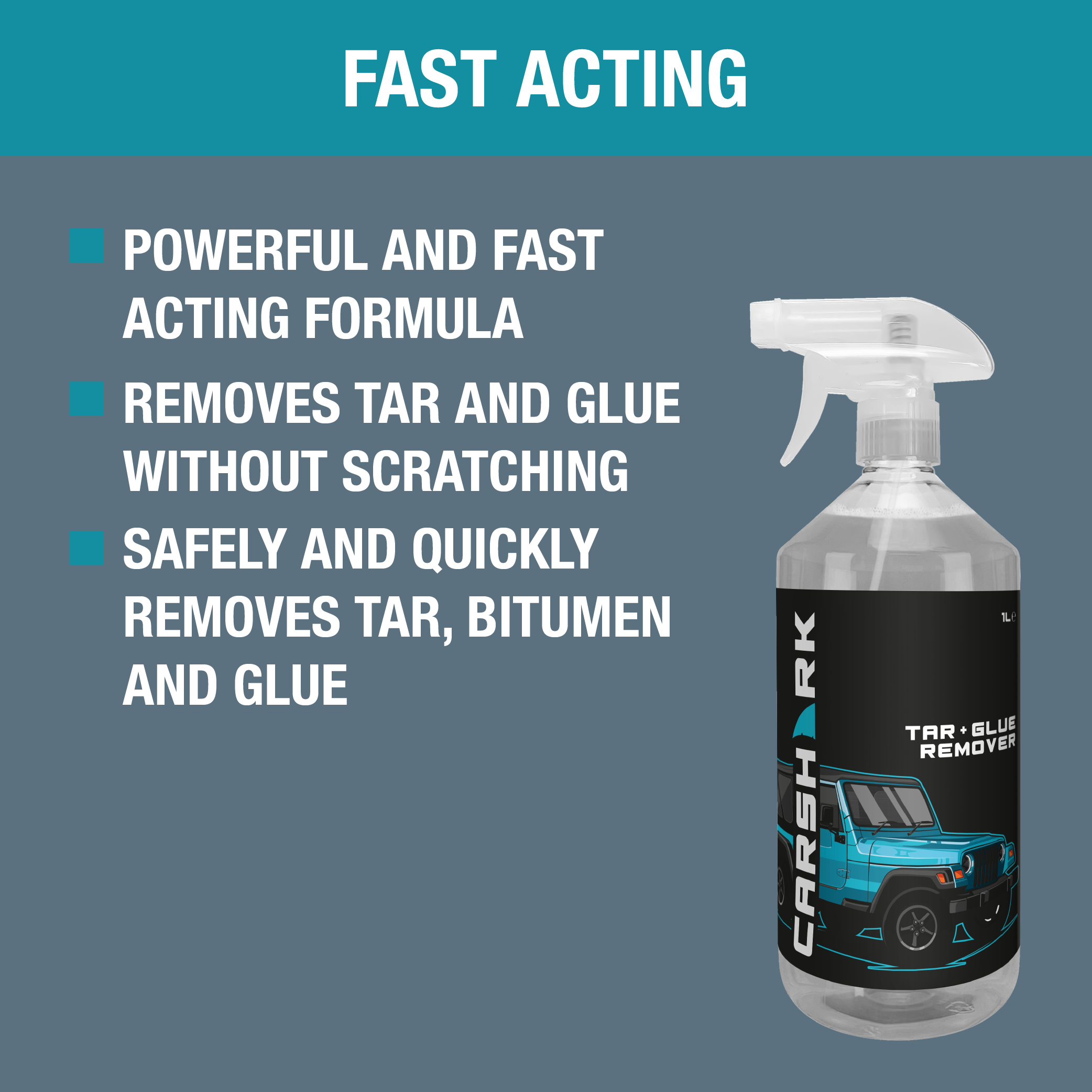 CARSHARK Tar and Glue Remover 2 x 1 L Spray