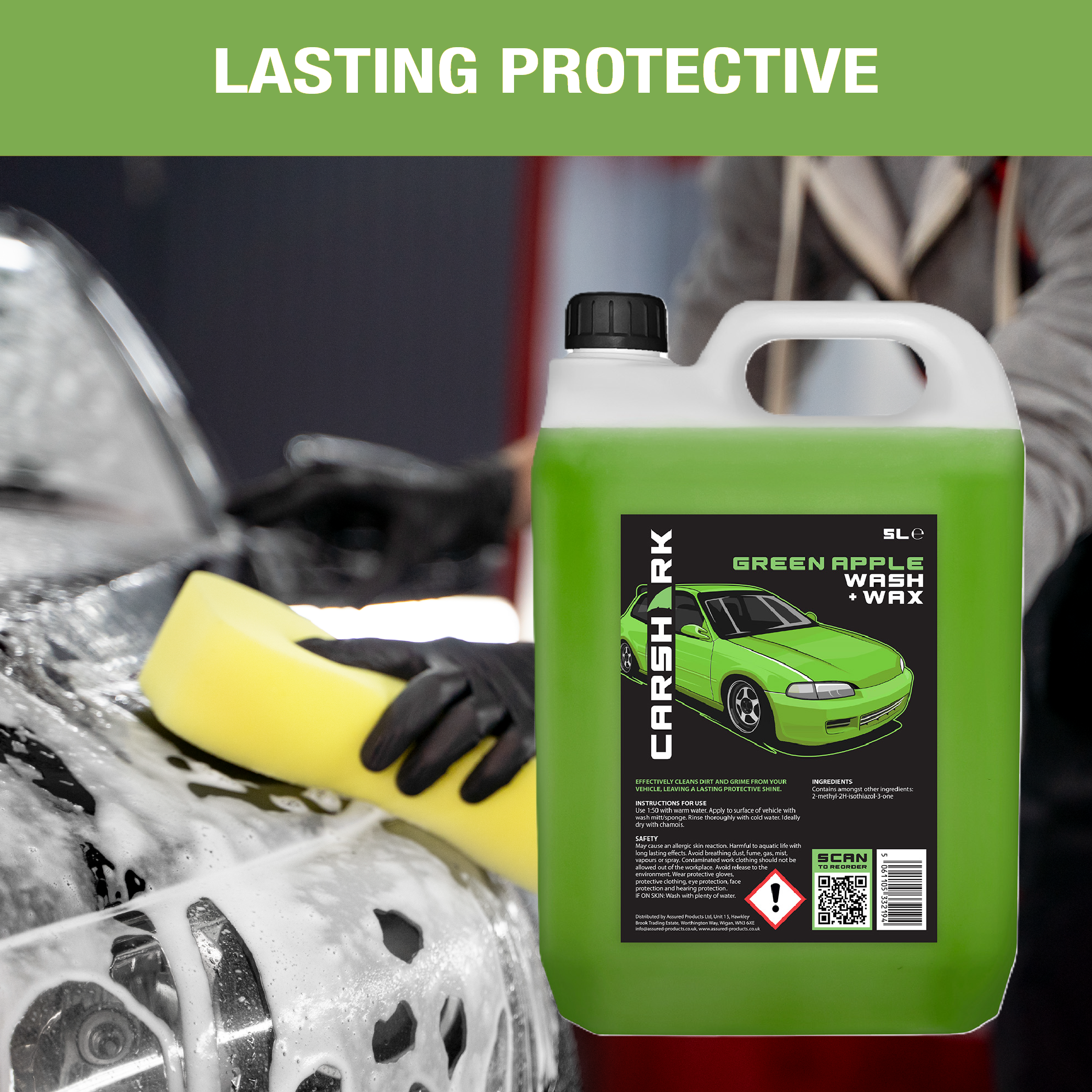 CARSHARK Green Apple Wash & Wax Car Shampoo