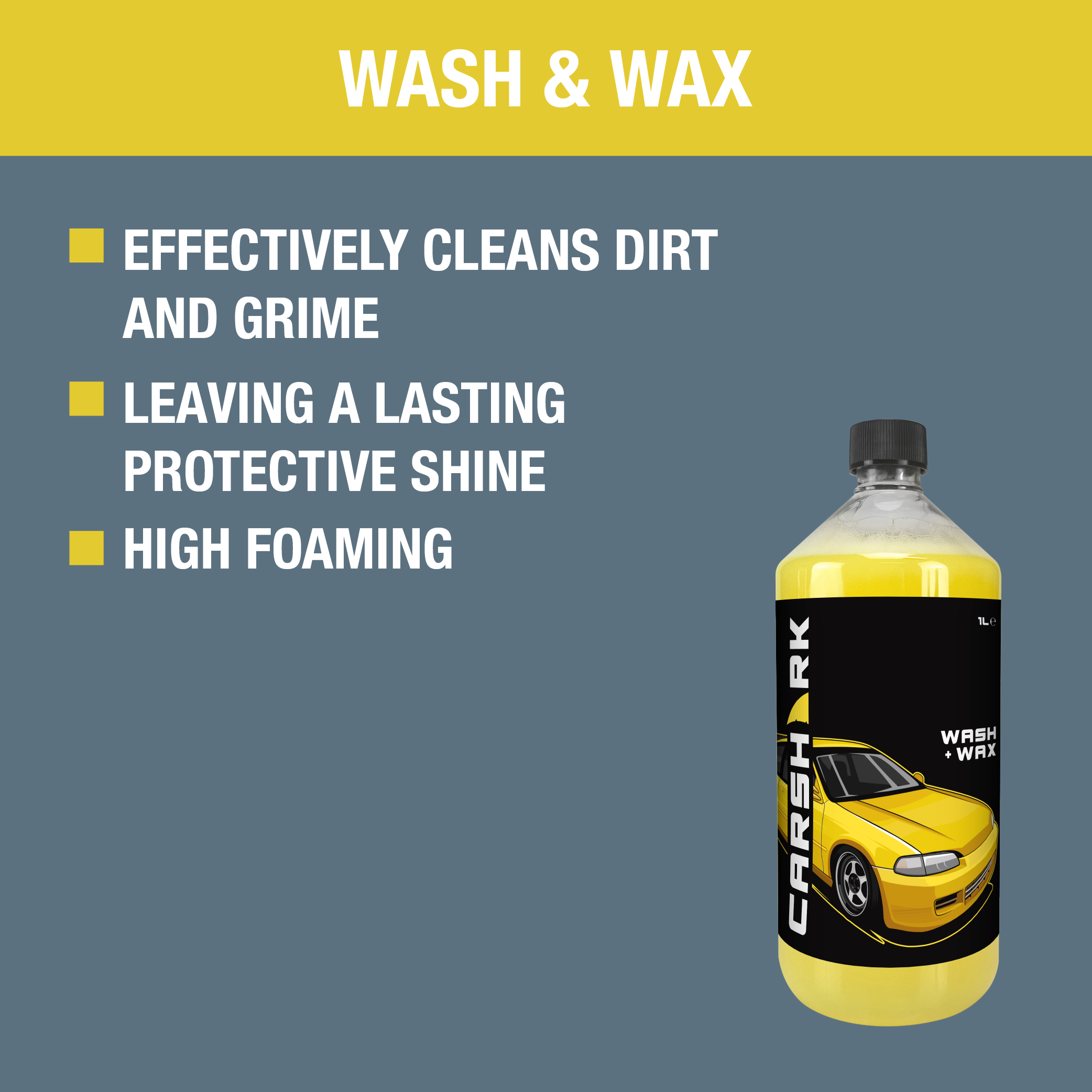 CARSHARK Wash & Wax Car Shampoo 1 L