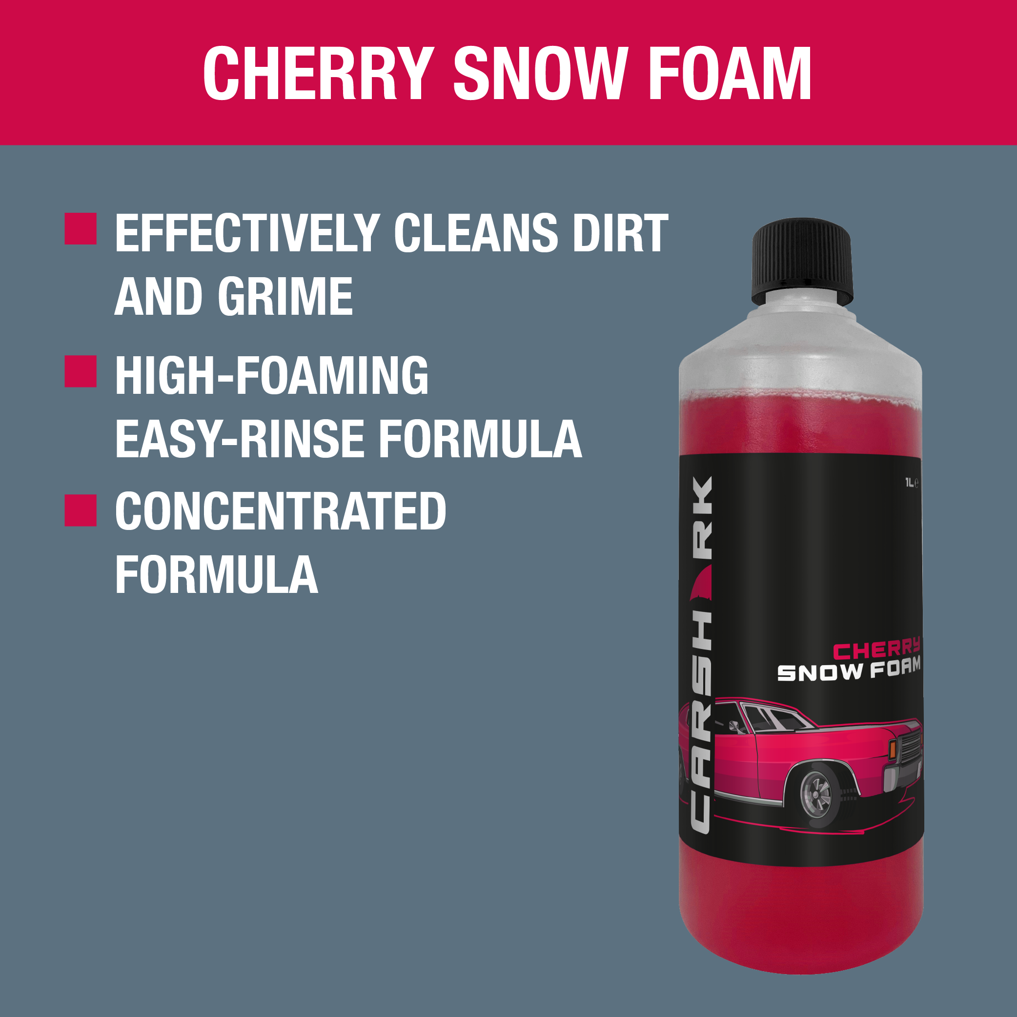 CARSHARK Cherry Snow Foam 1 Litre Concentrate