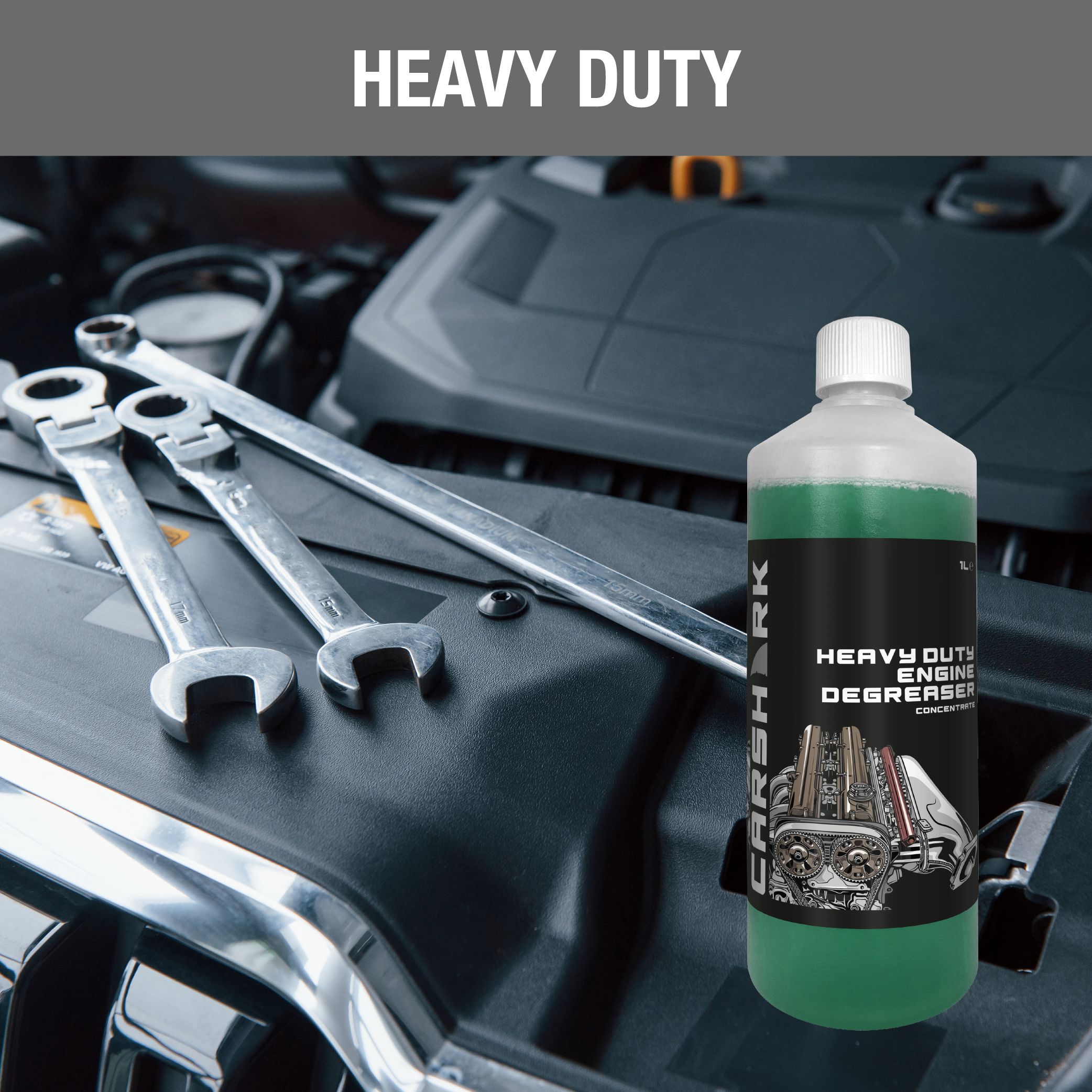 CARSHARK Engine Degreaser - 1 L - Heavy Duty Concentrate