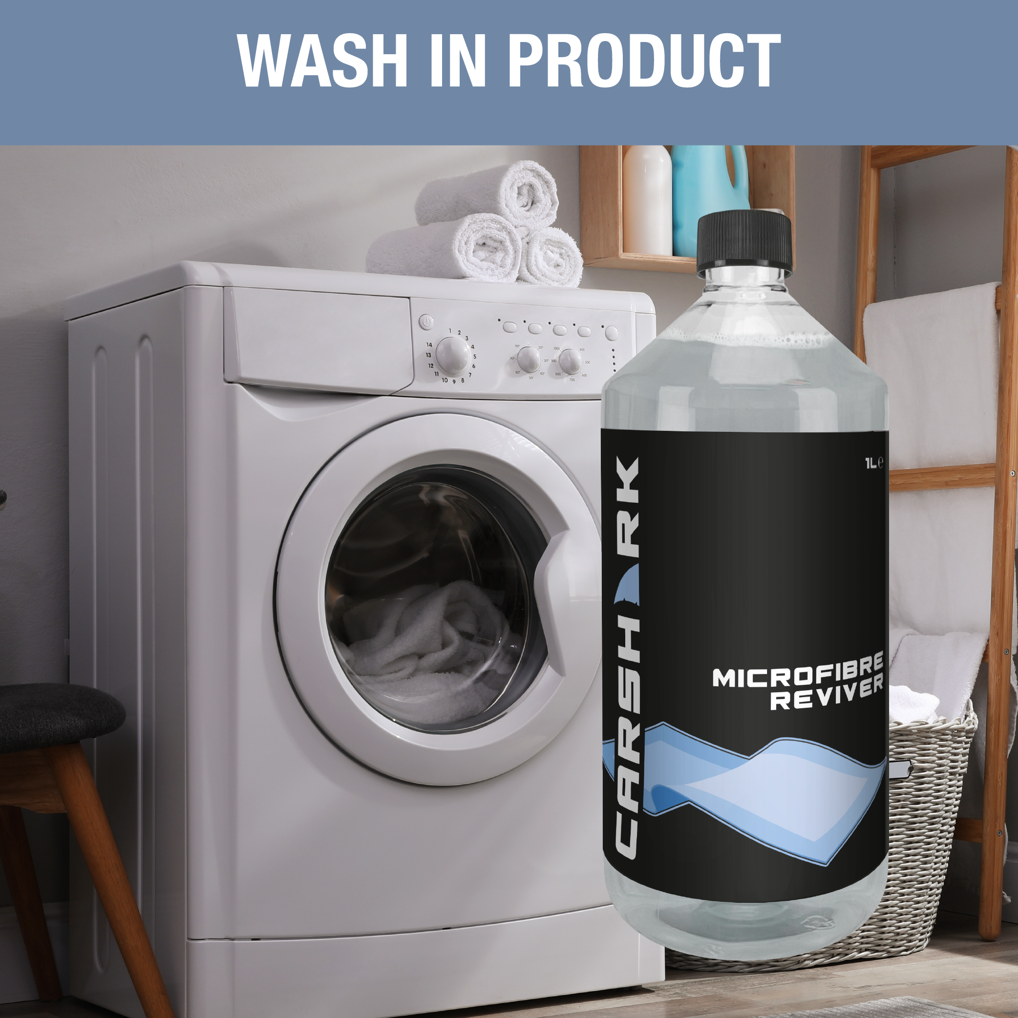 CARSHARK Microfibre Reviver 2 x 1 Litre Wash-In Product