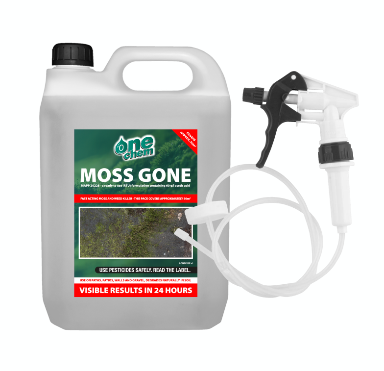 One Chem Moss Gone Moss Killer 5L with Long Hose Trigger
