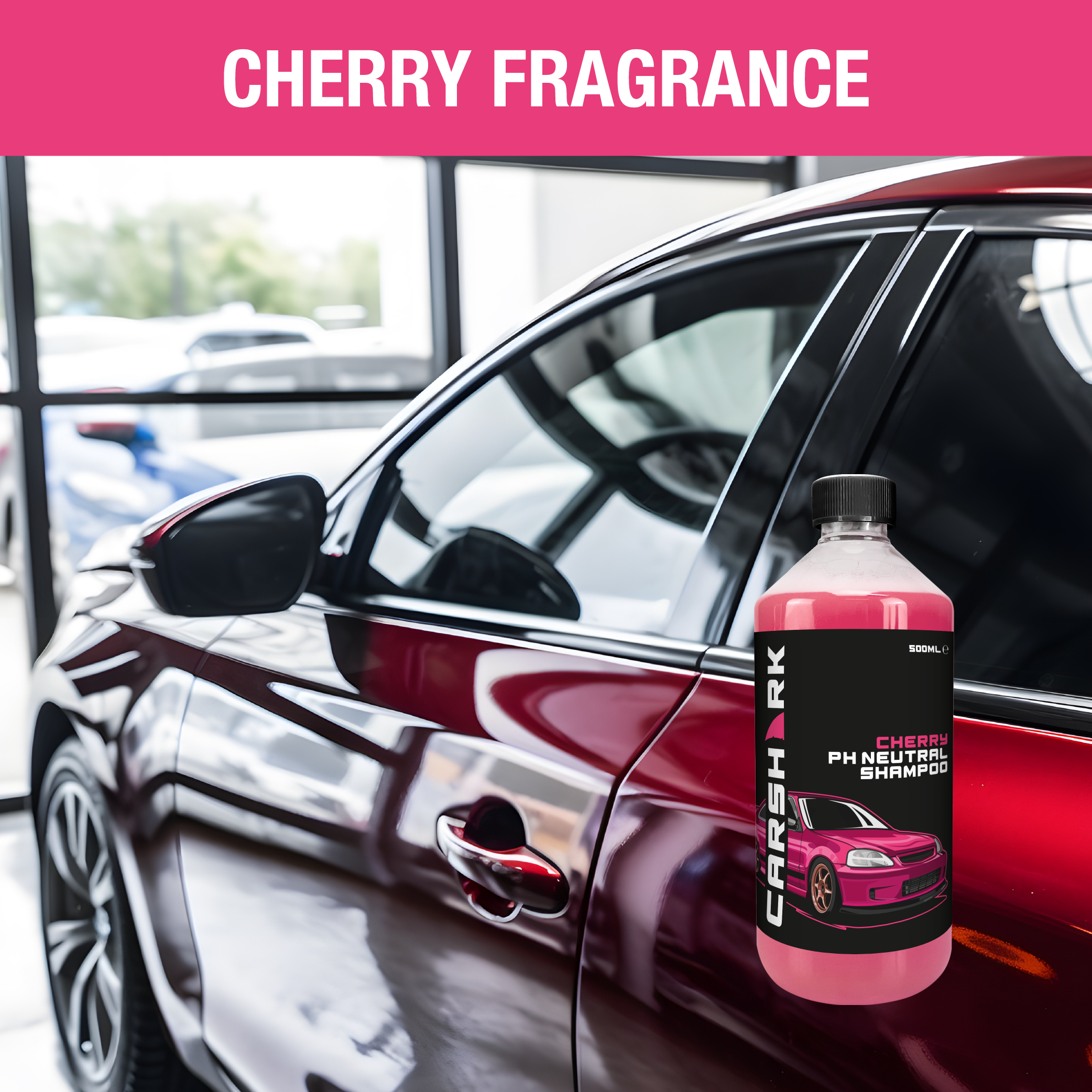 CARSHARK PH Neutral Car Shampoo 500 ml - Concentrate - Cherry