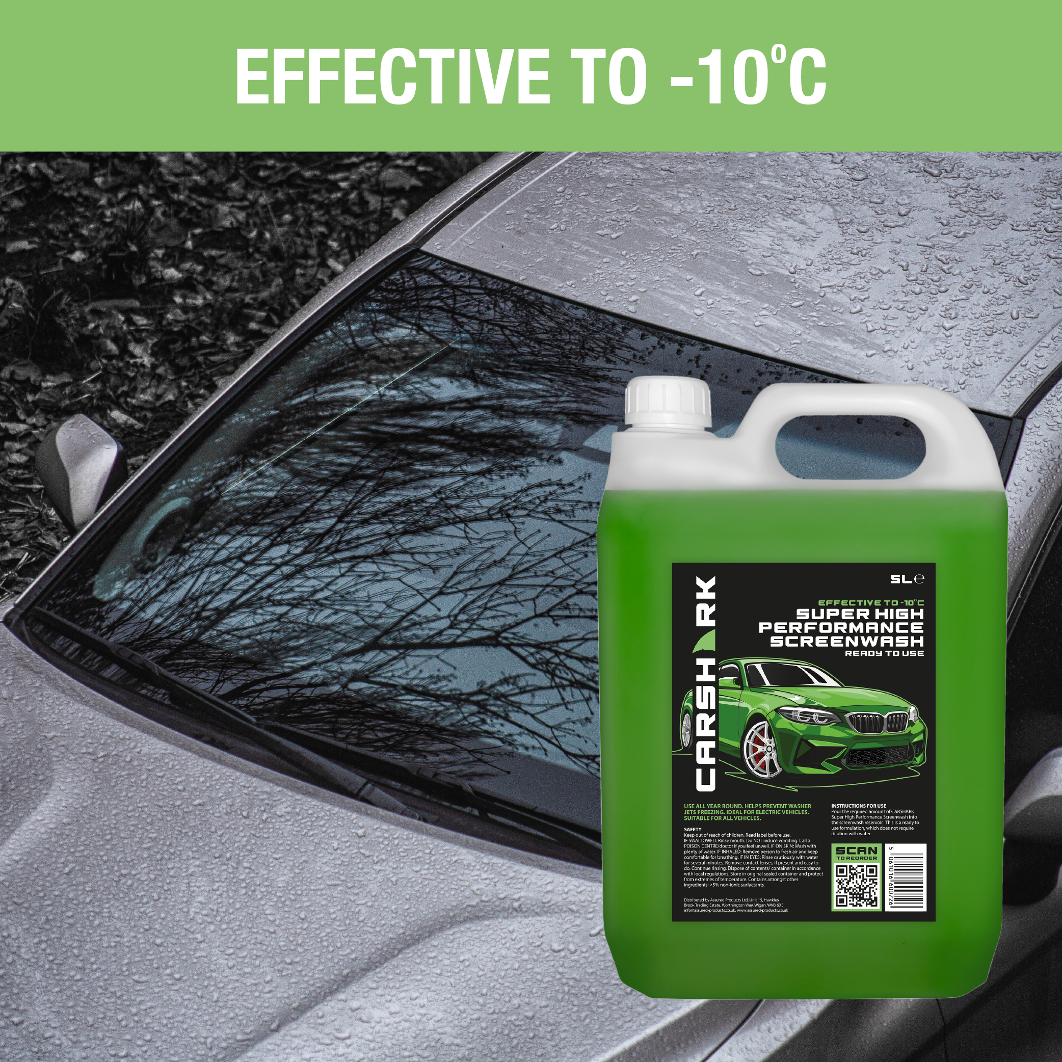 CARSHARK Winter High Performance Screenwash 5L Effective down to -10°C