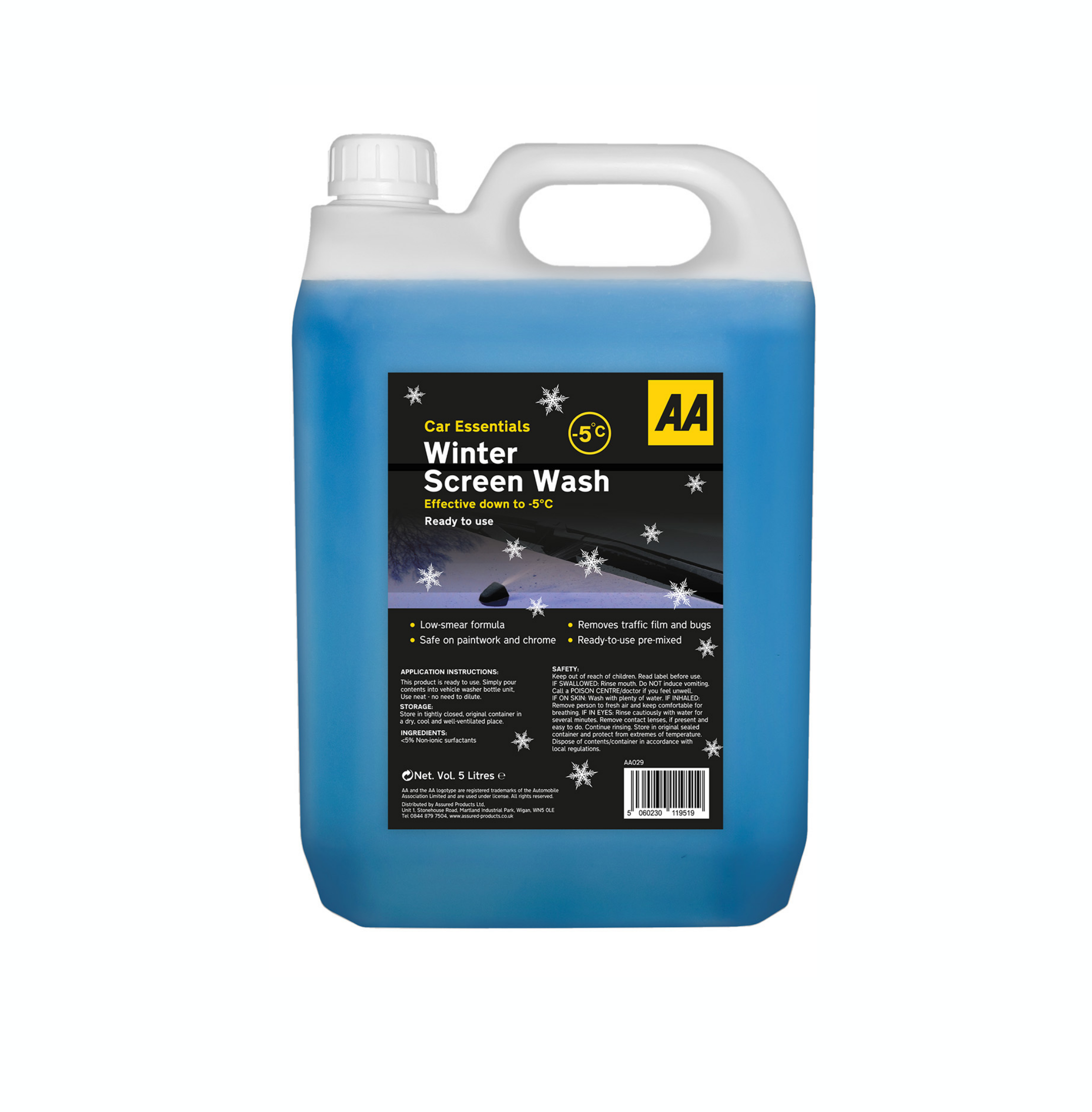 AA Antifreeze and Coolant 1 Litre -36°C with 5L Winter Screenwash