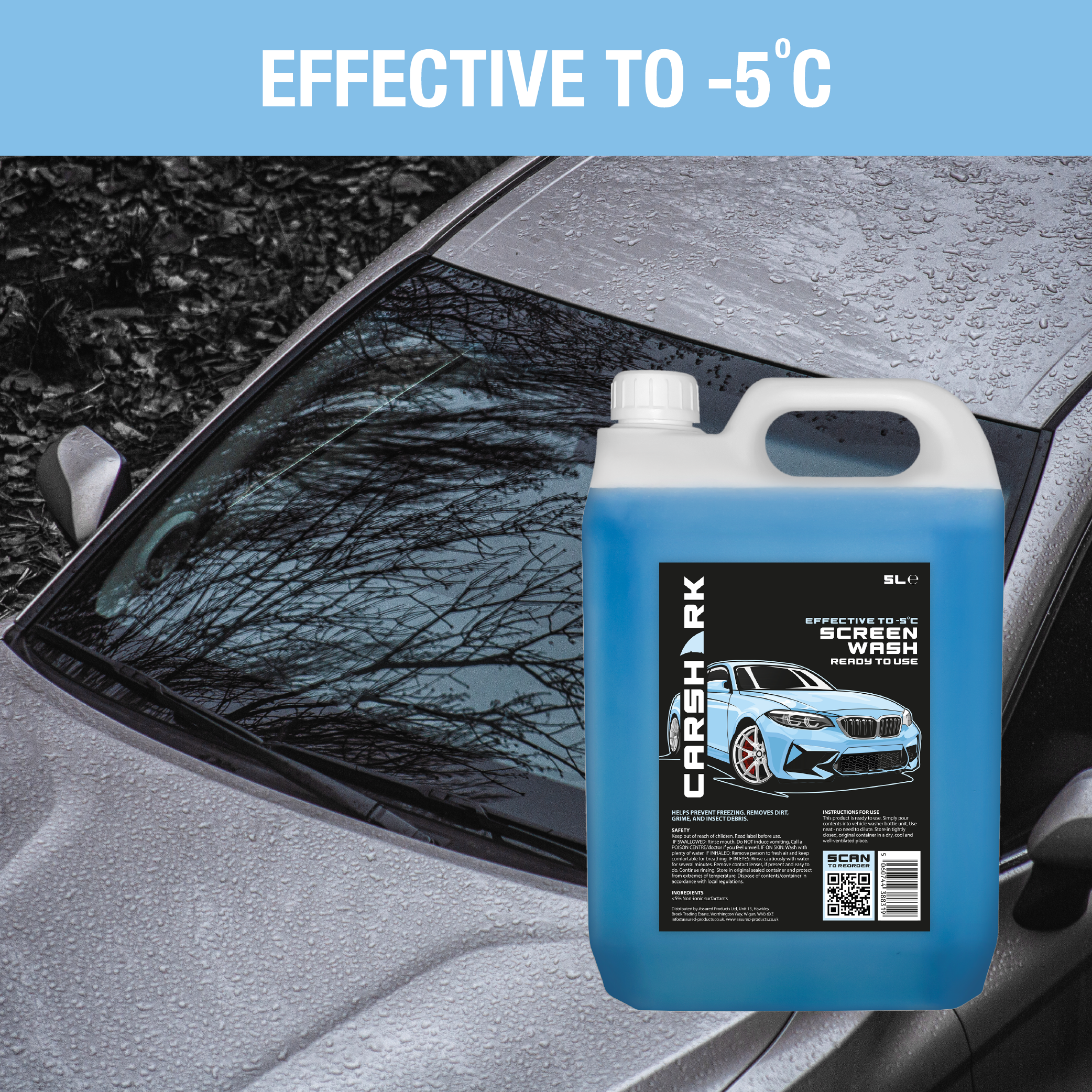 CARSHARK Winter Screen Wash 5L Effective down to -5°C