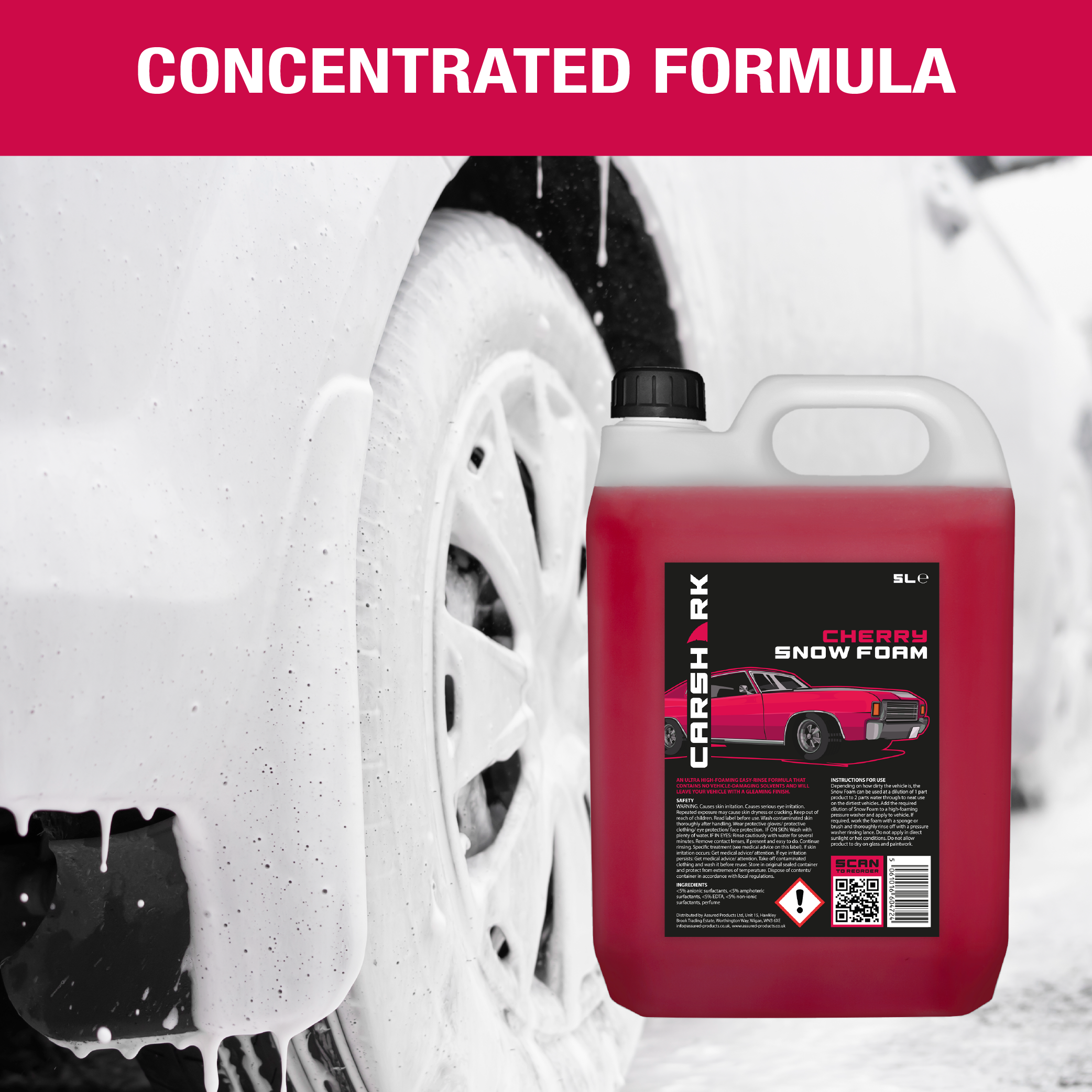 CARSHARK Cherry Snow Foam 5 Litre Concentrate