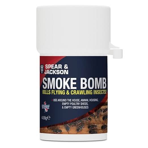 Spear & Jackson Smoke Bomb Fogger, 4 x 4.55g, For Effective Control Of All Flying and Crawling Insects