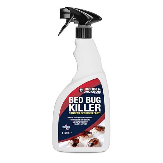 Spear & Jackson Bed Bug Killer, 2 x 1 Litre Spray, Long-Lasting, Odourless, insecticide against Flying and Crawling insects