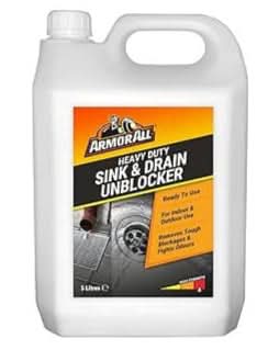 Armor All Heavy Duty Sink and Drain Unblocker Gel - 2 x 5L - Powerful Formula- Drain Opener - Pipe Cleaner - Sink Unblocker