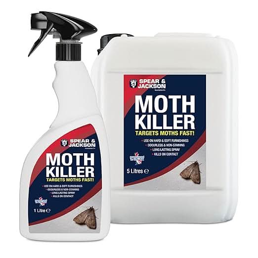 Spear & Jackson Moth Killer, 1L + 5L, Multi-Insect Control, Odourless, Non-Staining