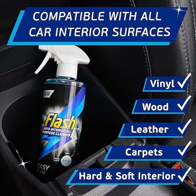 Flash Car Care All-Purpose Interior Cleaner - Febreze Fresh Linen Scent