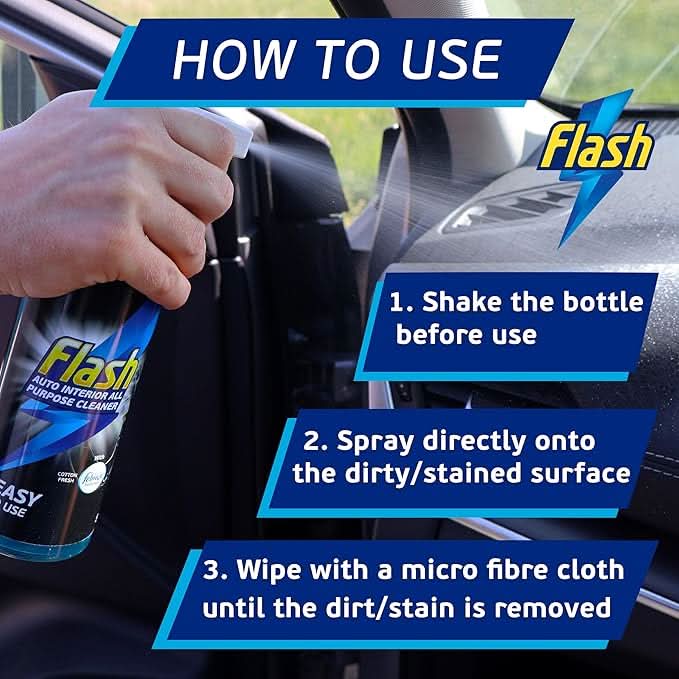 Flash Car Care All-Purpose Interior Cleaner - Febreze Cotton Fresh Scent