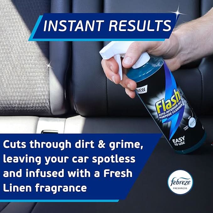 Flash Car Care All-Purpose Interior Cleaner - Febreze Fresh Linen Scent