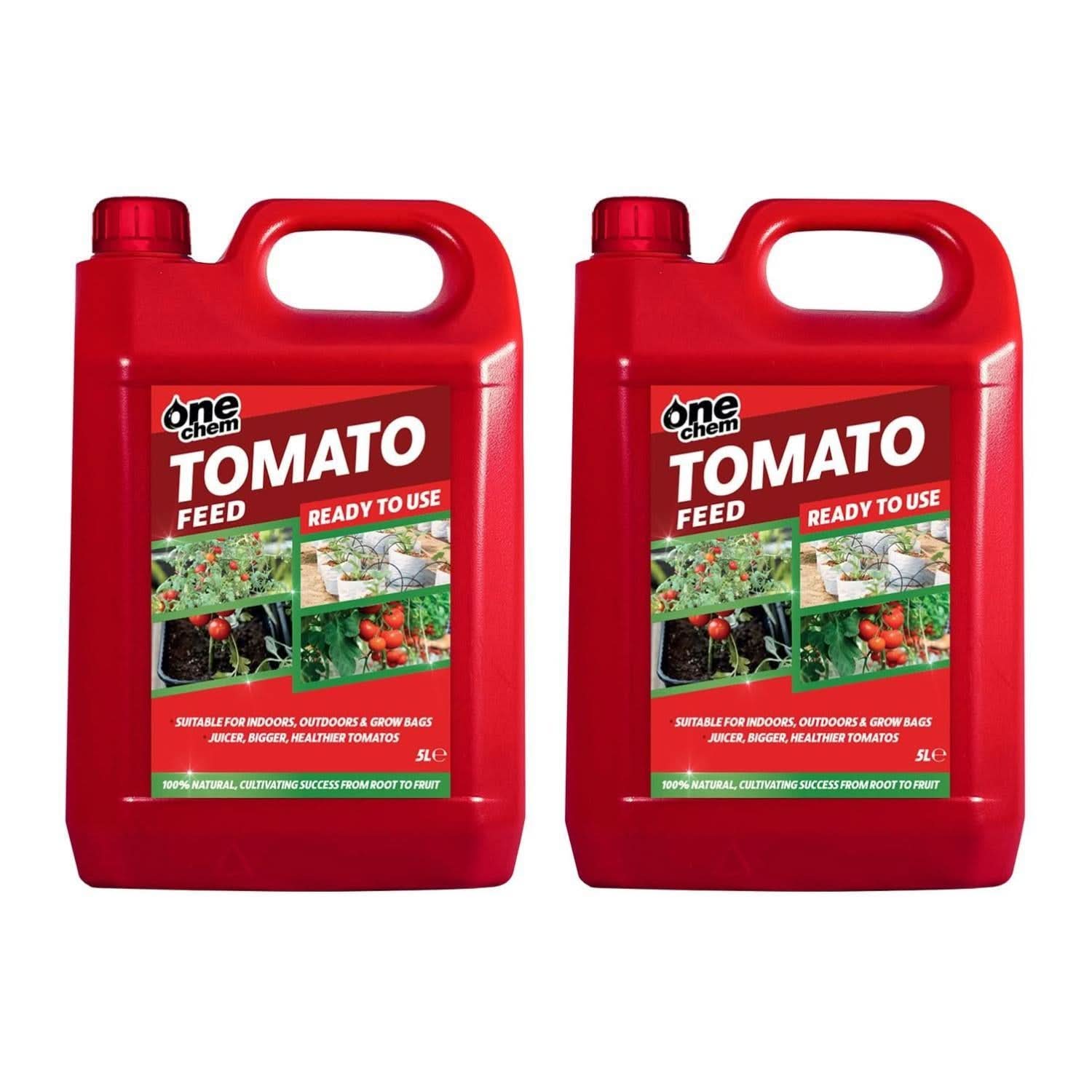 One Chem Tomato Plant Feed, 2 x 5 Litres, Liquid Solution, Indoor and Outdoor Growth Formula, Ready To Use