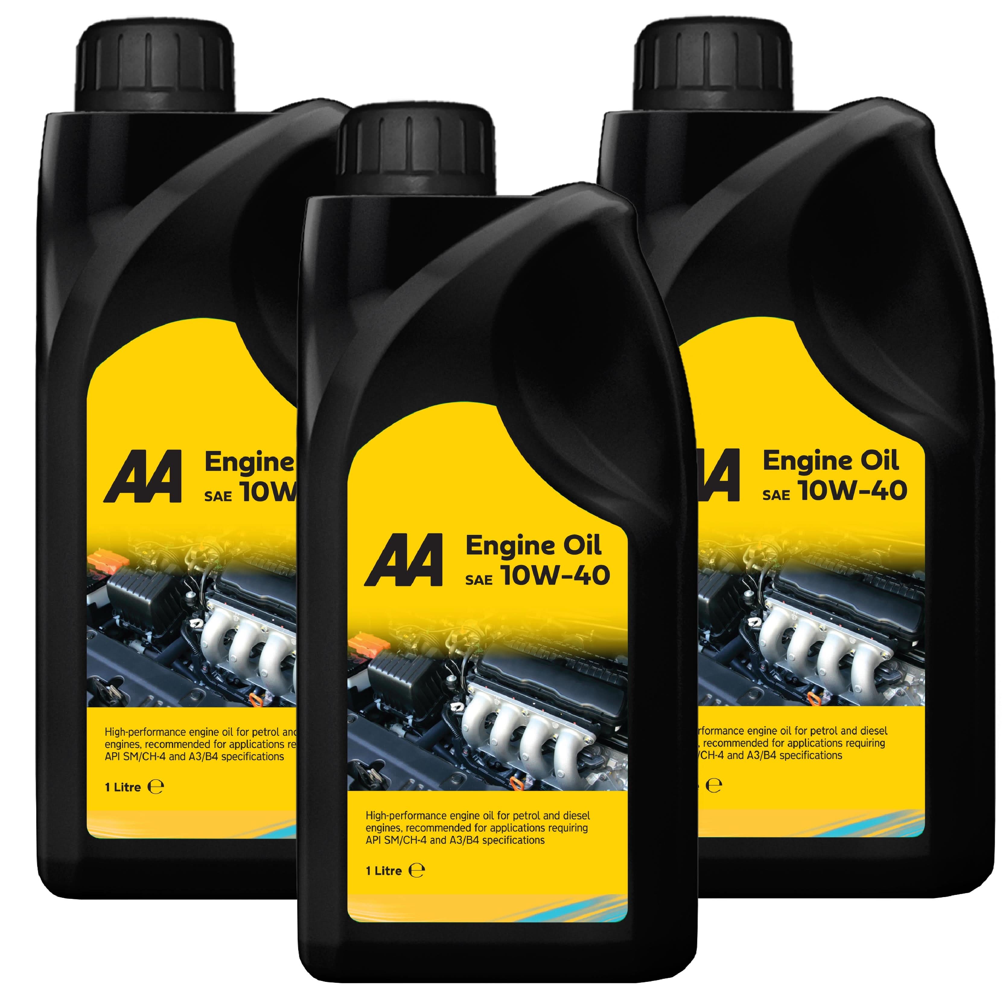 AA Engine Oil SAE 10W-40 - Semi-Synthetic, Petrol & Diesel - High-Performance - API SM/CH-4, ACEA A3/B4