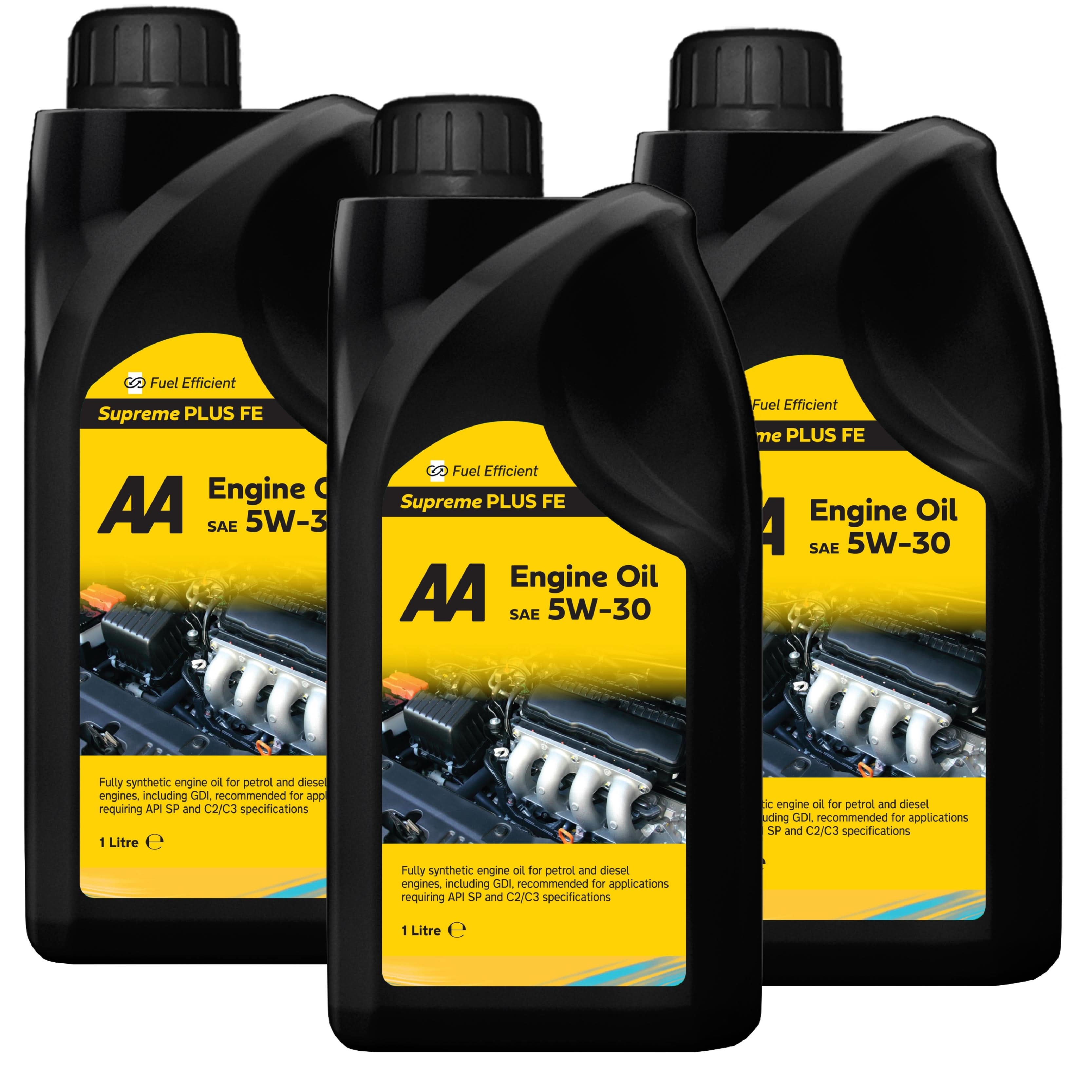 AA Engine Oil SAE 5W-30 Supreme PLUS FE - Fully Synthetic for Petrol and Diesel Engines - API SP