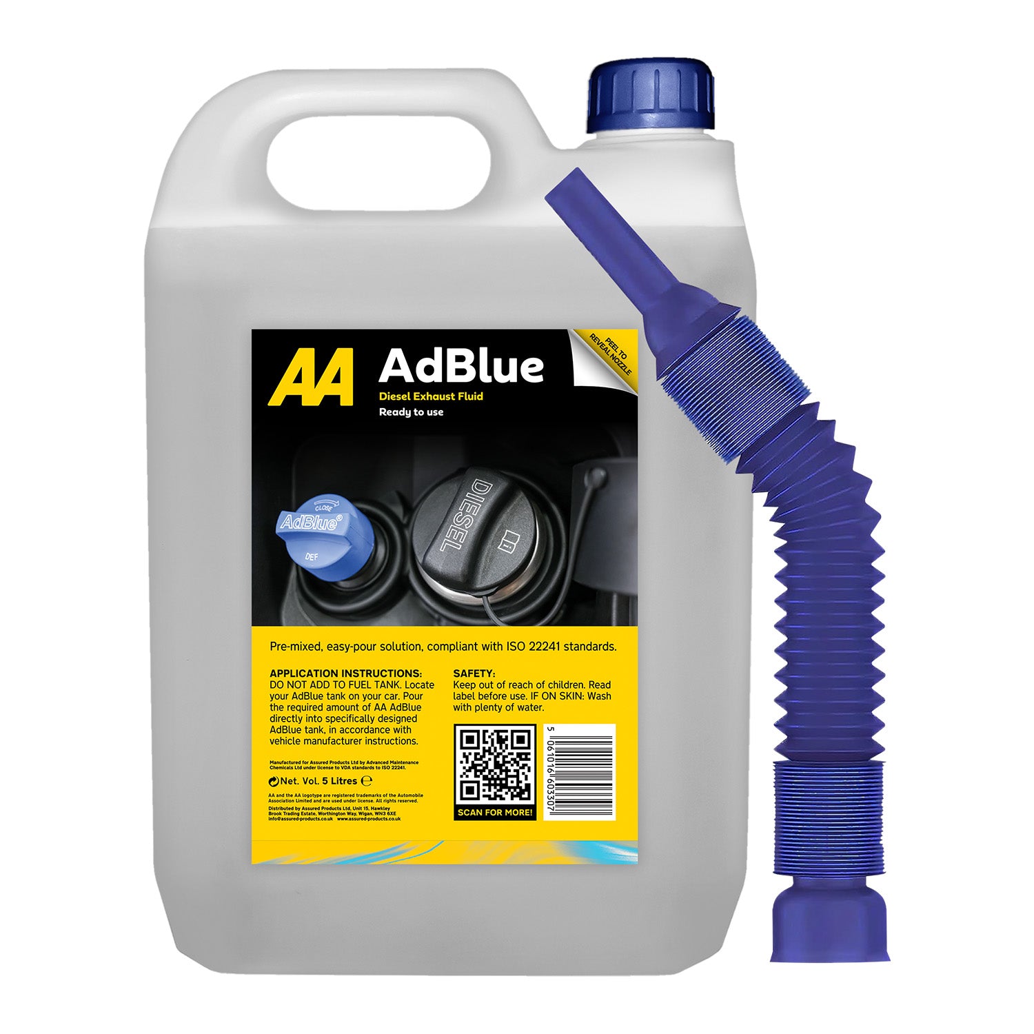 AA AdBlue Diesel Exhaust Fluid Additive, 5 Litres, Easy Pour Spout