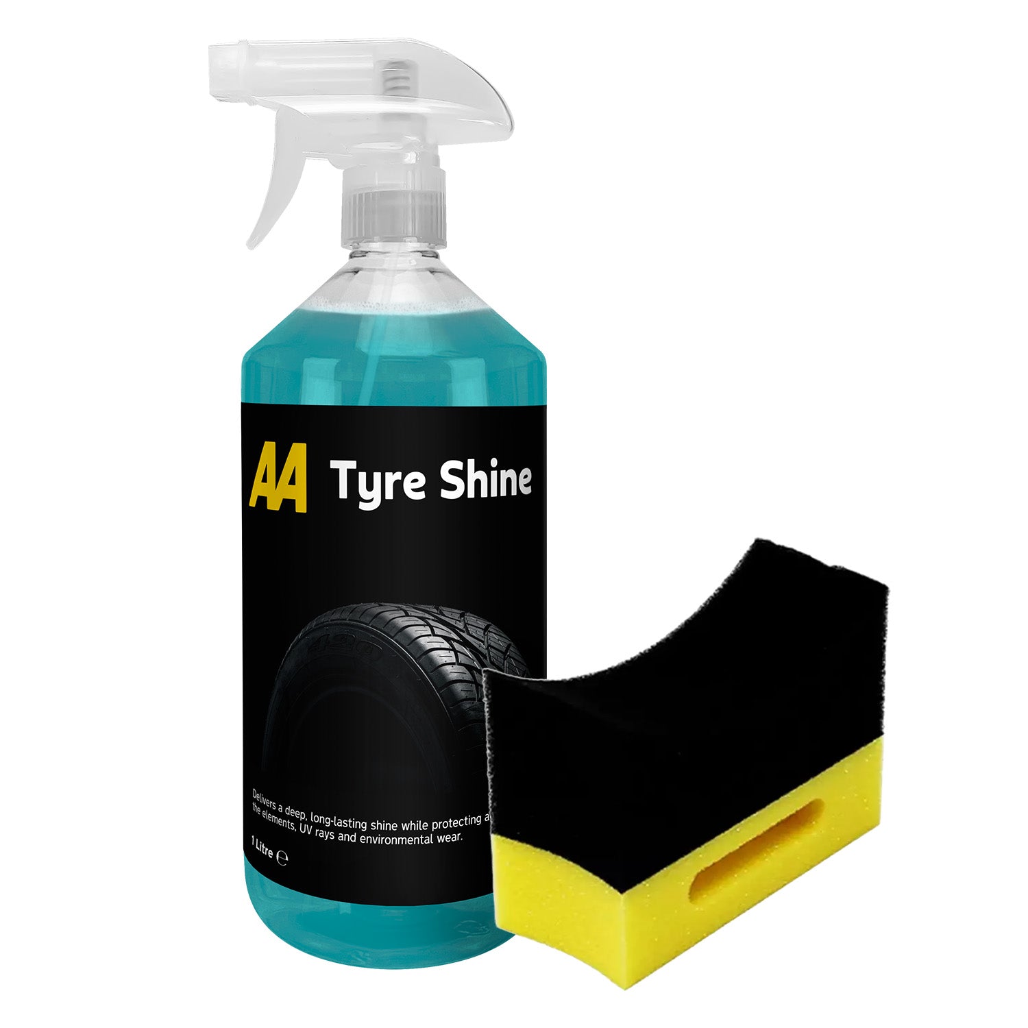 AA Tyre Shine 1 Litre with Applicator Pad (Yellow)