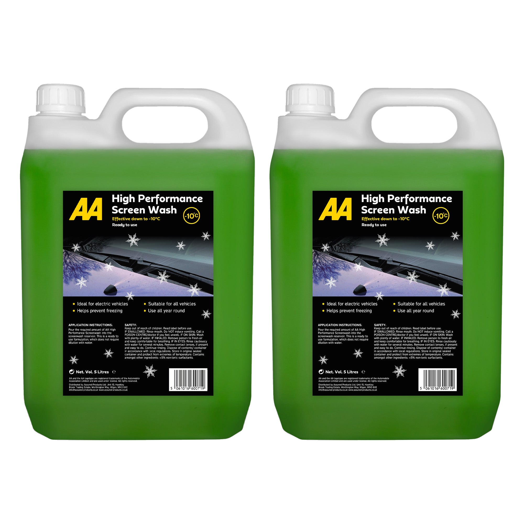 AA Winter High Performance Screenwash 2 x 5L Effective down to -10°C