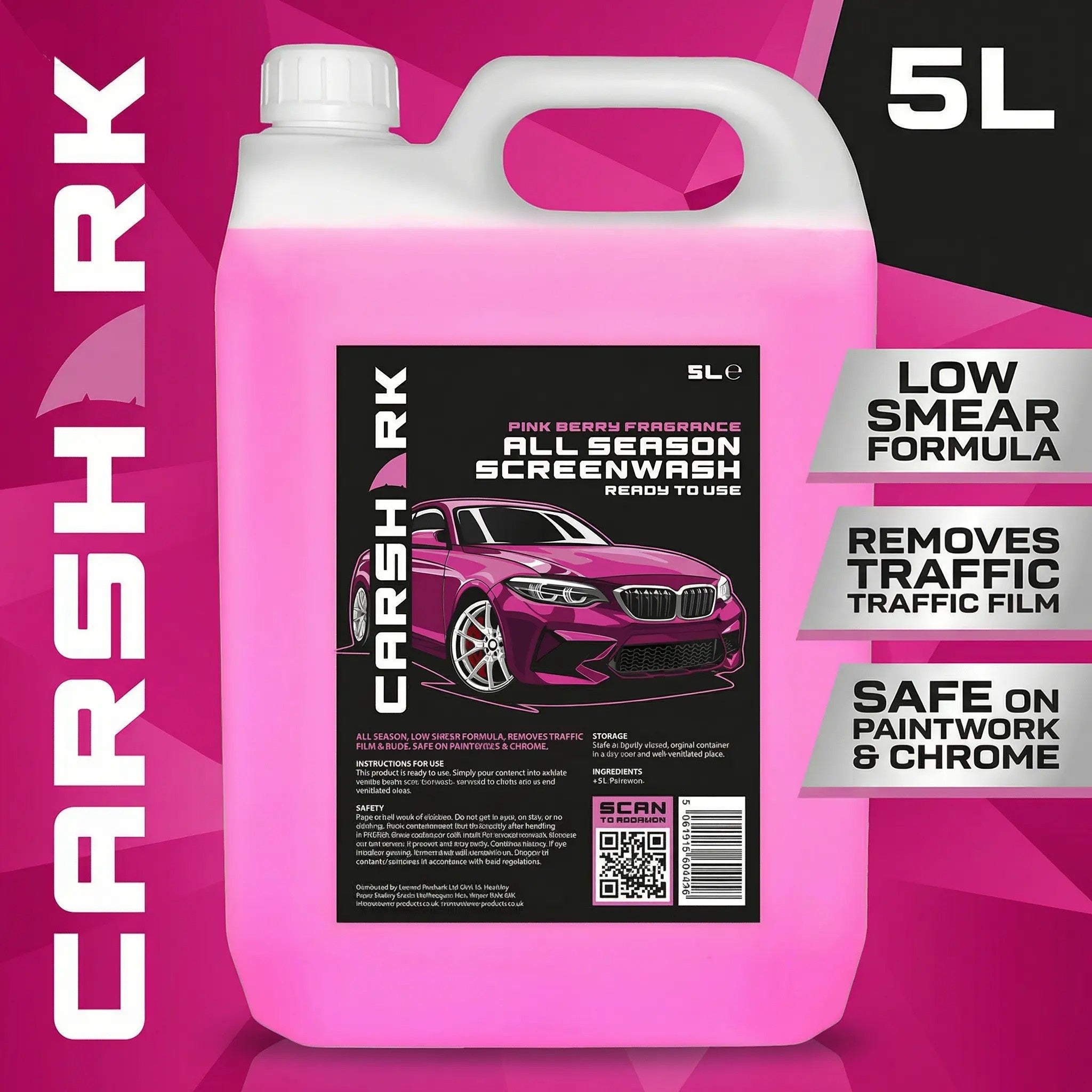 CARSHARK All Season Screenwash - Pink Berry Fragrance