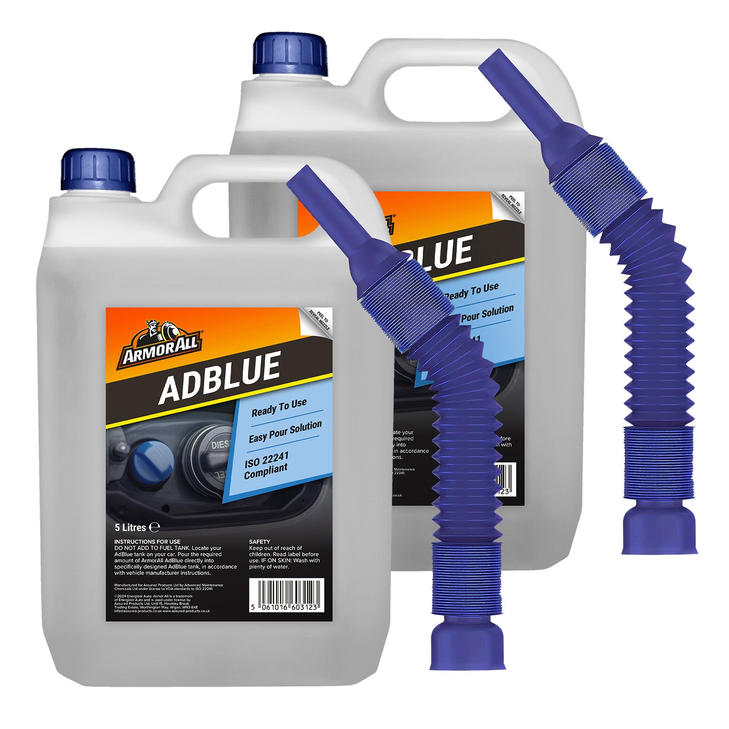 Armor All AdBlue Diesel Exhaust Fluid Additive, 2 x 5 Litres, Easy Pour Spout