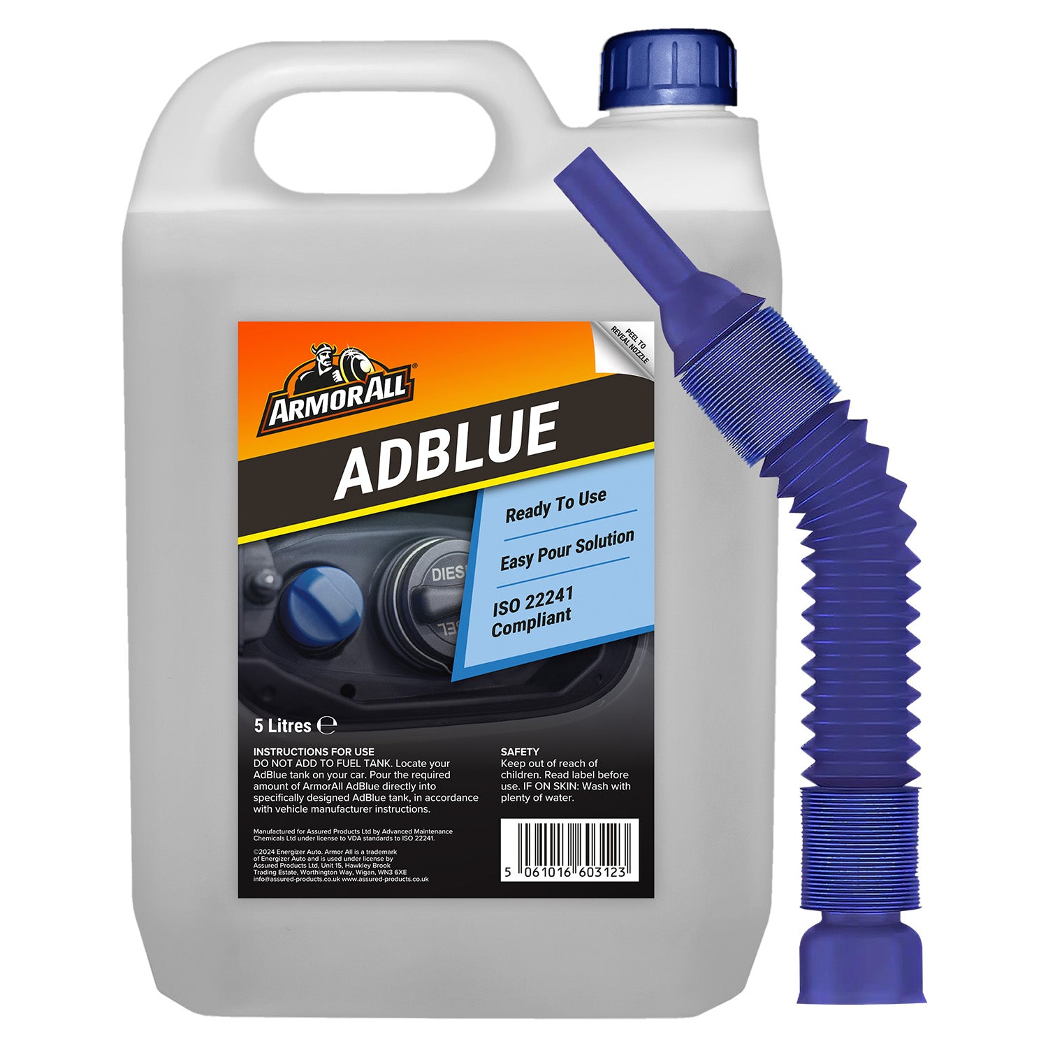 Armor All AdBlue Diesel Exhaust Fluid Additive, 5 Litres, Easy Pour Spout