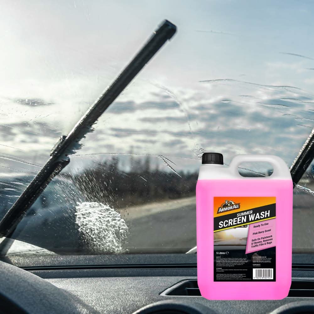 Armor All Summer Screenwash, 2 x 5 Litre Ready to Use, Pink Berry Scent, Removes Traffic Film and Bugs, Safe on Paintwork and Chrome