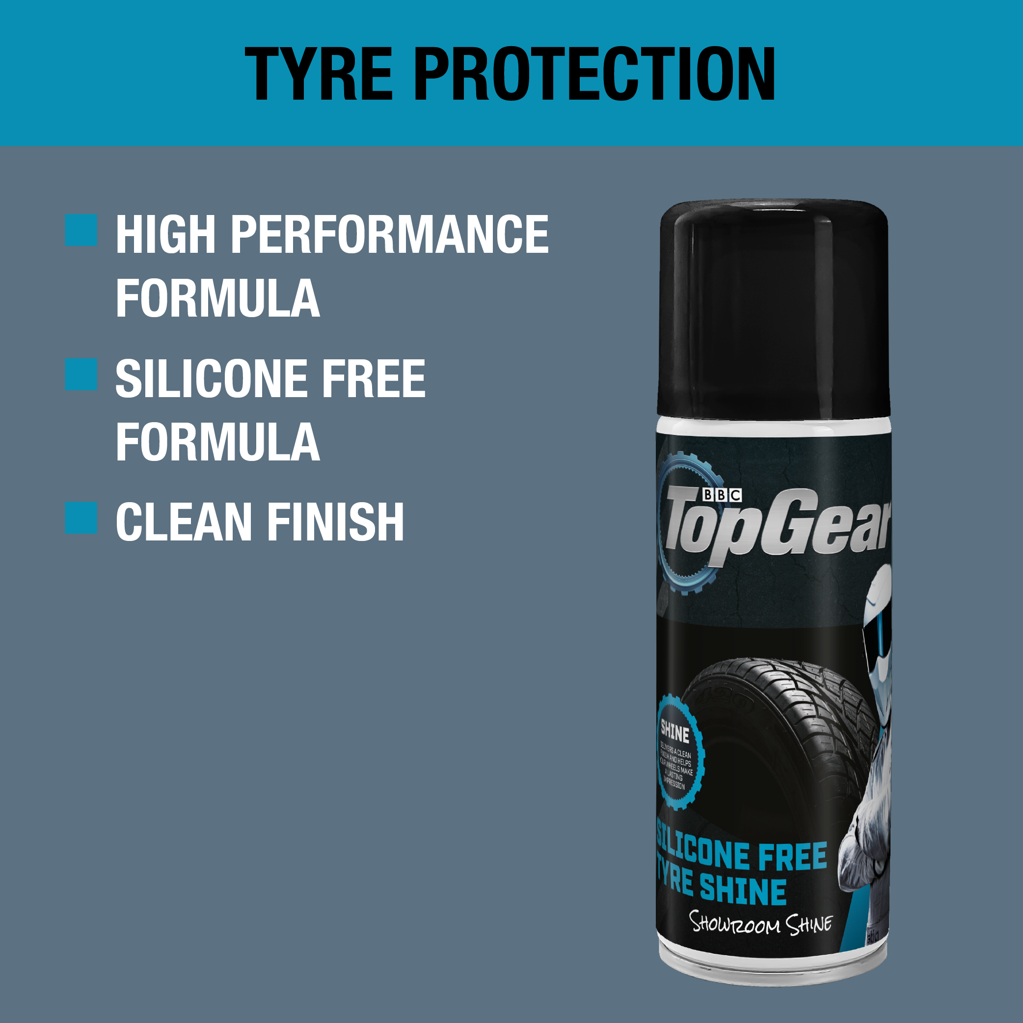 Top Gear Tyre Shine Silicone-Free, 500 ml, Aerosol