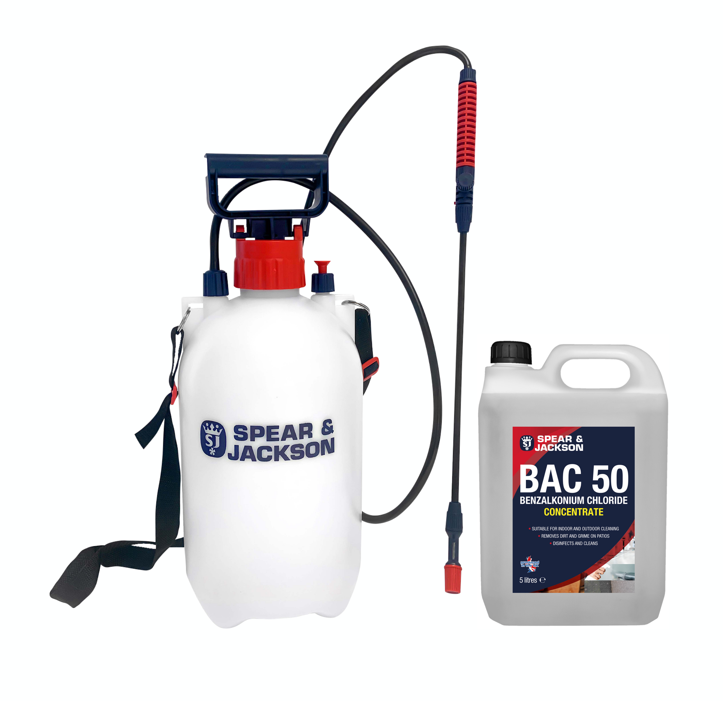 BAC 50 Benzalkonium Chloride Concentrated 5L with 5L Sprayer Spear & Jackson