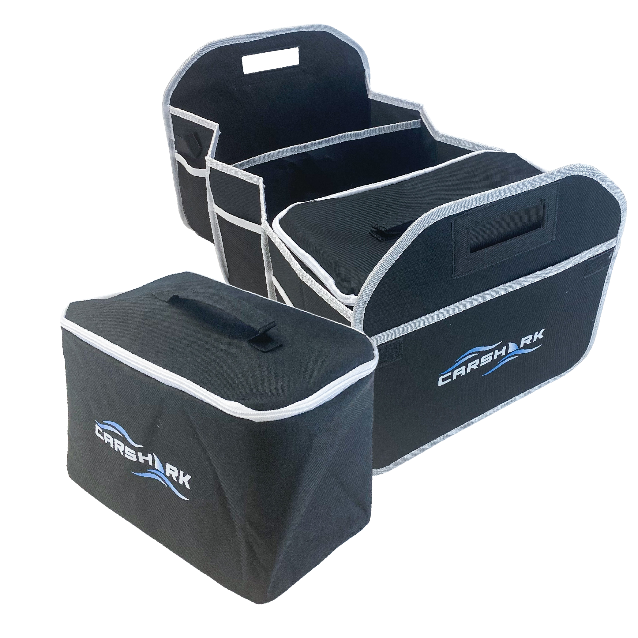 CARSHARK Car Boot Organiser Storage Box, 2-in-1 with Cooler Bag