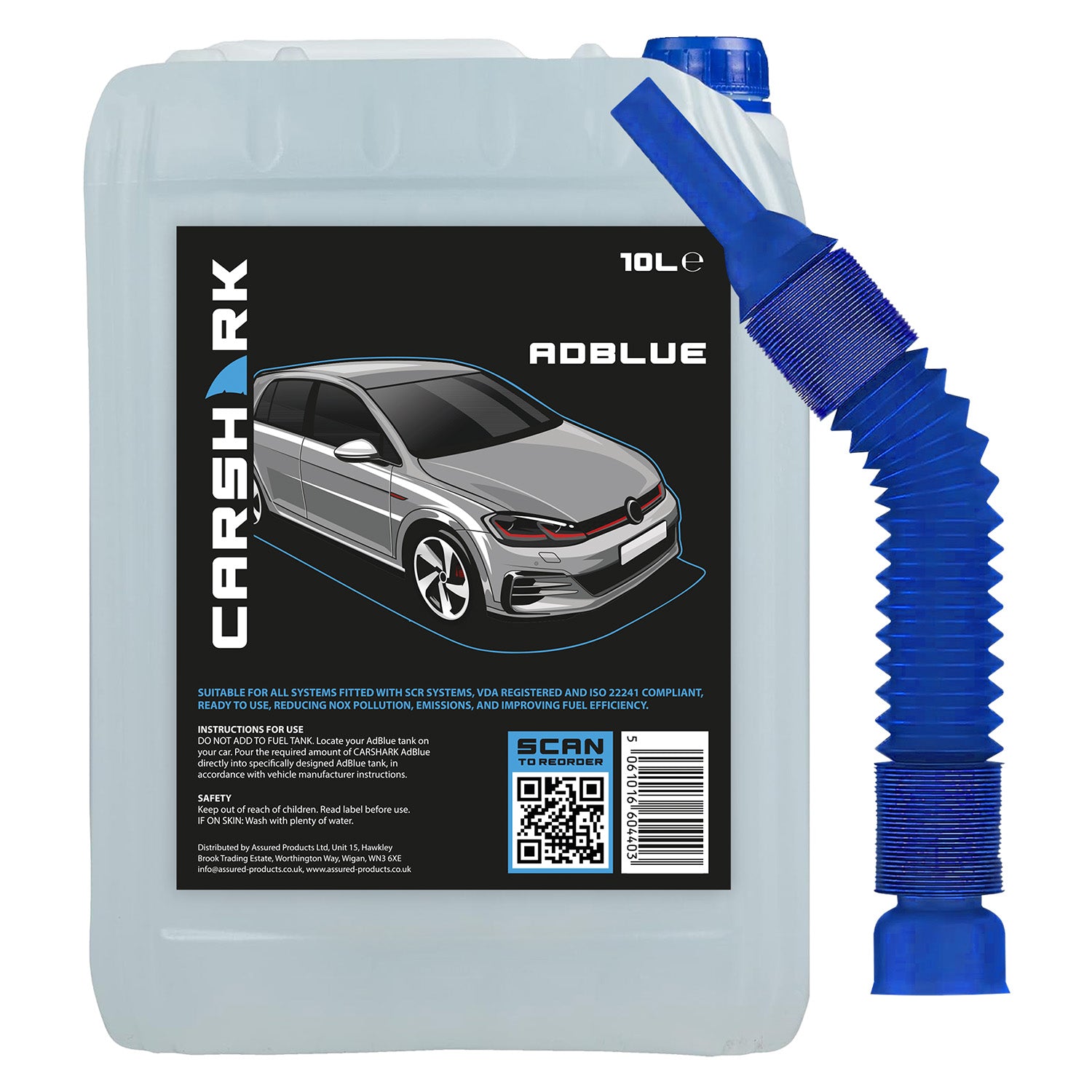 CARSHARK AdBlue Diesel Exhaust Fluid Additive, 10 Litres, Easy Pour Spout