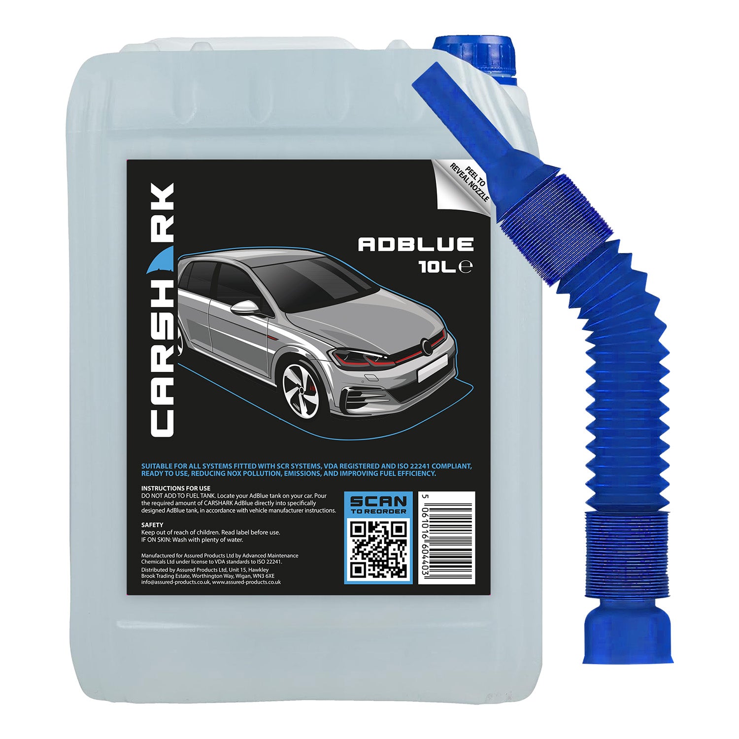 CARSHARK AdBlue Diesel Exhaust Fluid Additive, 10 Litres, Easy Pour Spout