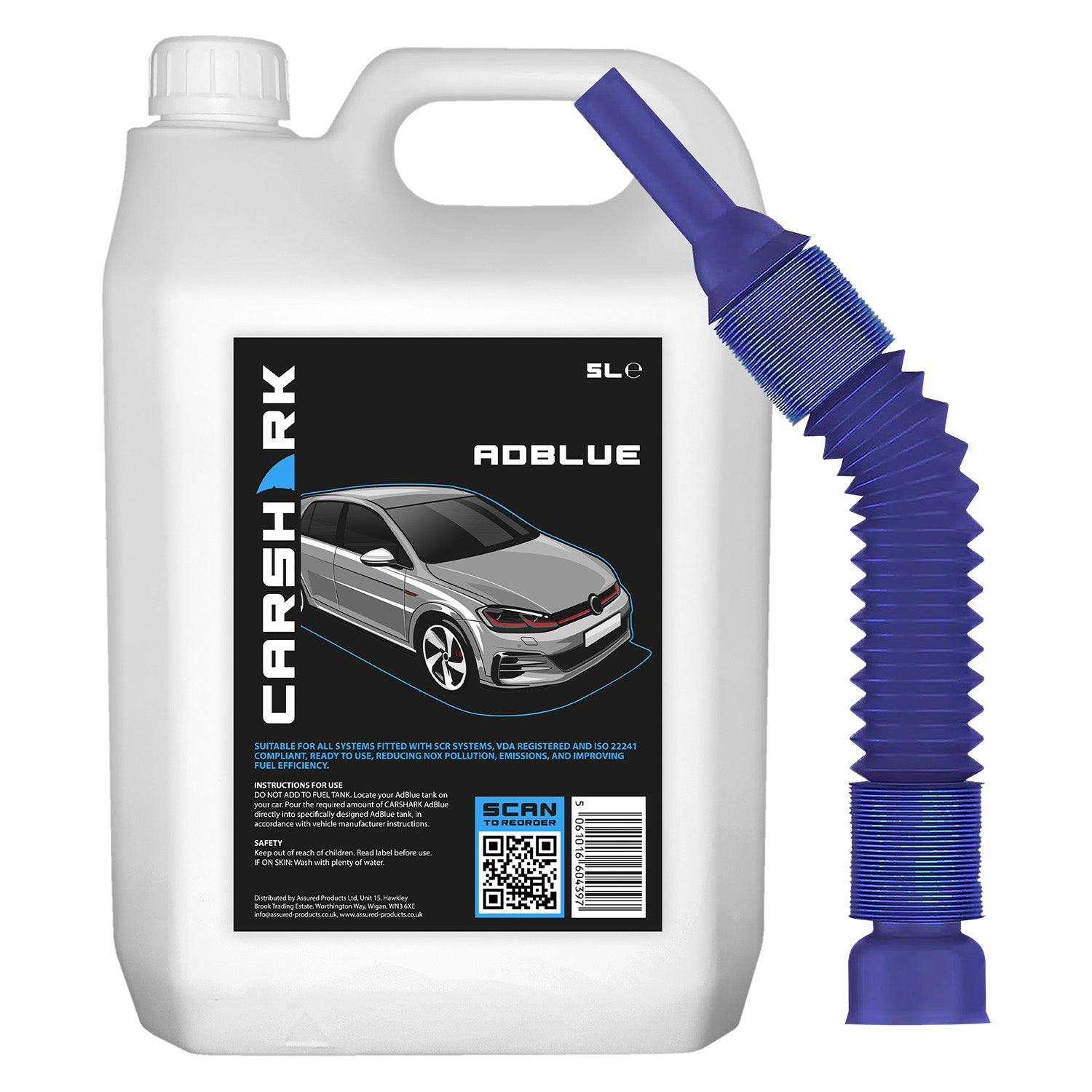 CARSHARK AdBlue Diesel Exhaust Fluid Additive, 5 Litres, Easy Pour Spout