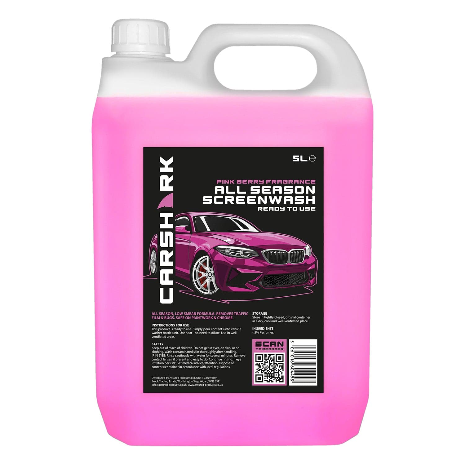 CARSHARK All Season Screen Wash 5L (Pink Berry Fragrance)