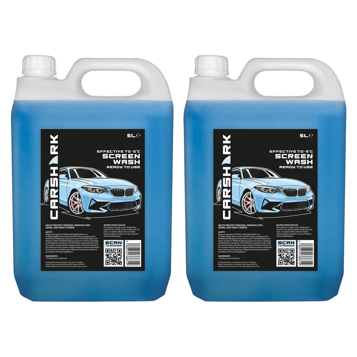 CARSHARK Winter Screen Wash 2 x 5L Effective down to -5°C