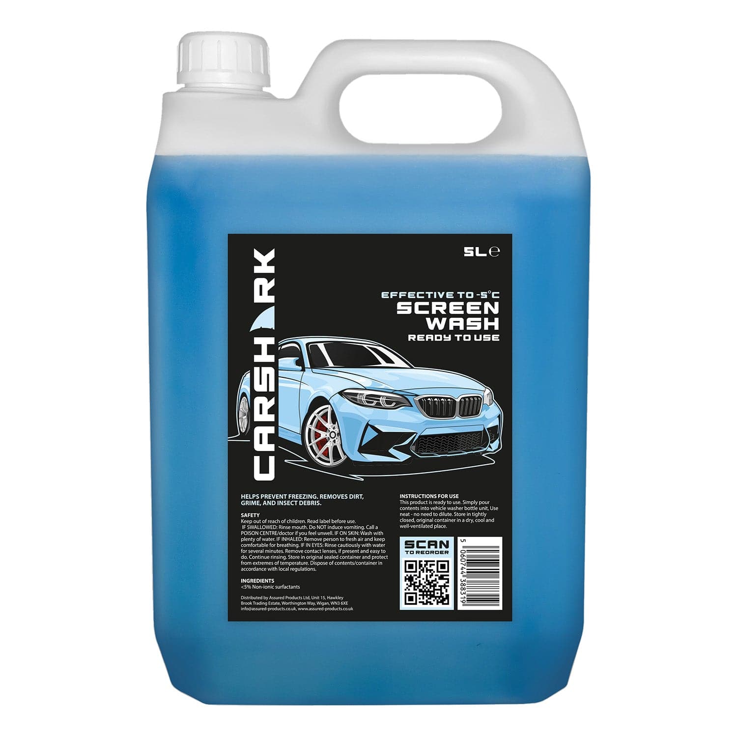 CARSHARK Winter Screen Wash 5L Effective down to -5°C