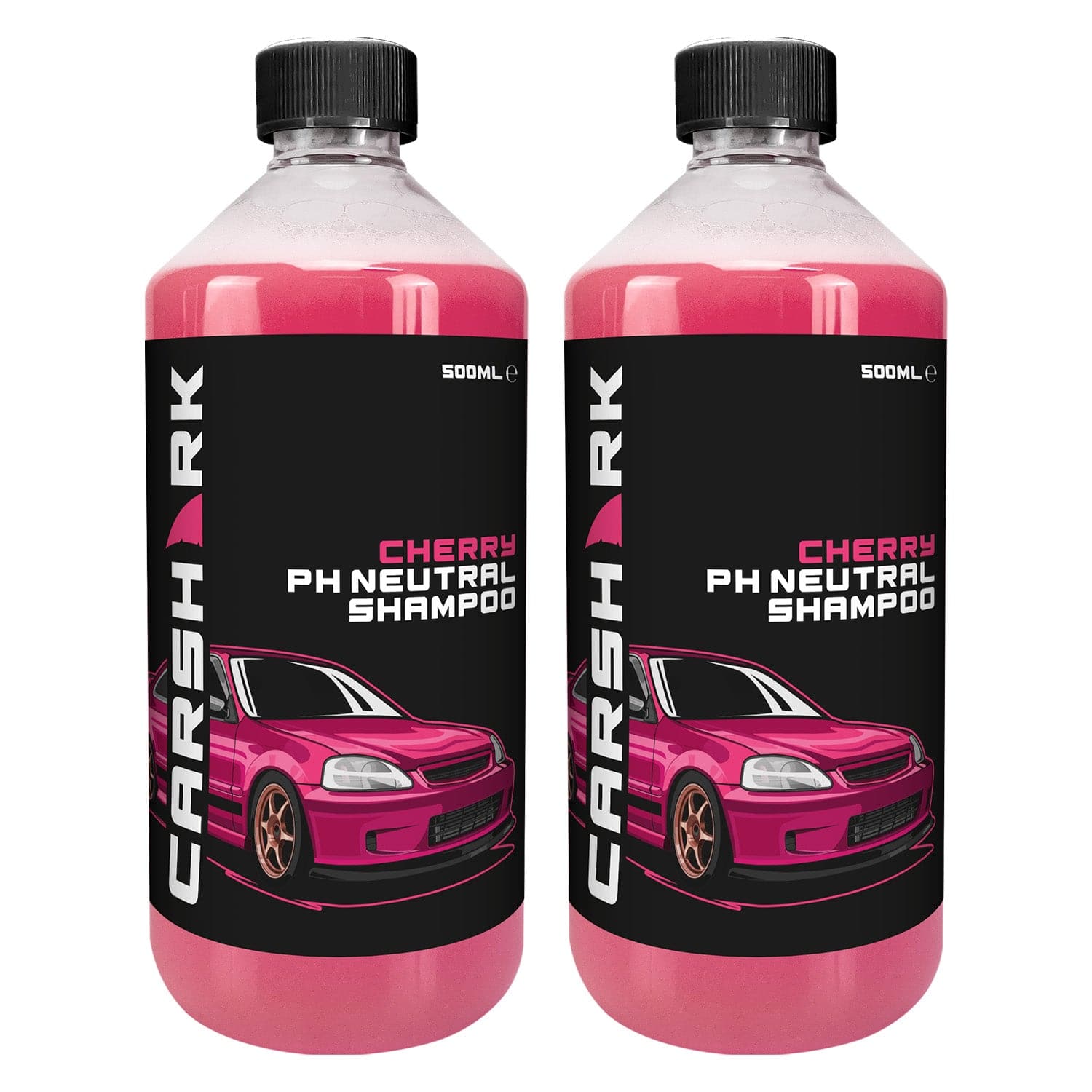 CARSHARK PH Neutral Car Shampoo 2 x 500 ml - Concentrate - Cherry