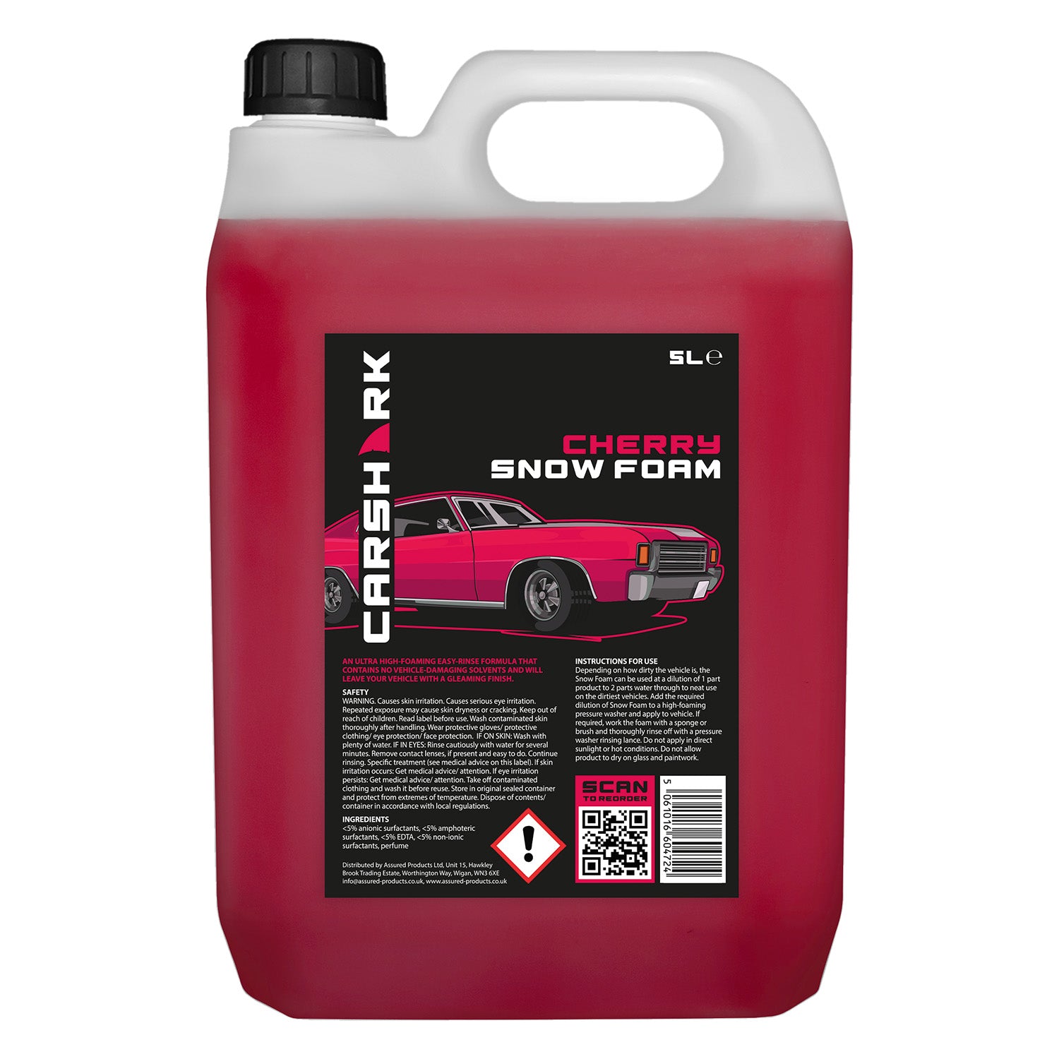 CARSHARK Cherry Snow Foam 5 Litre Concentrate