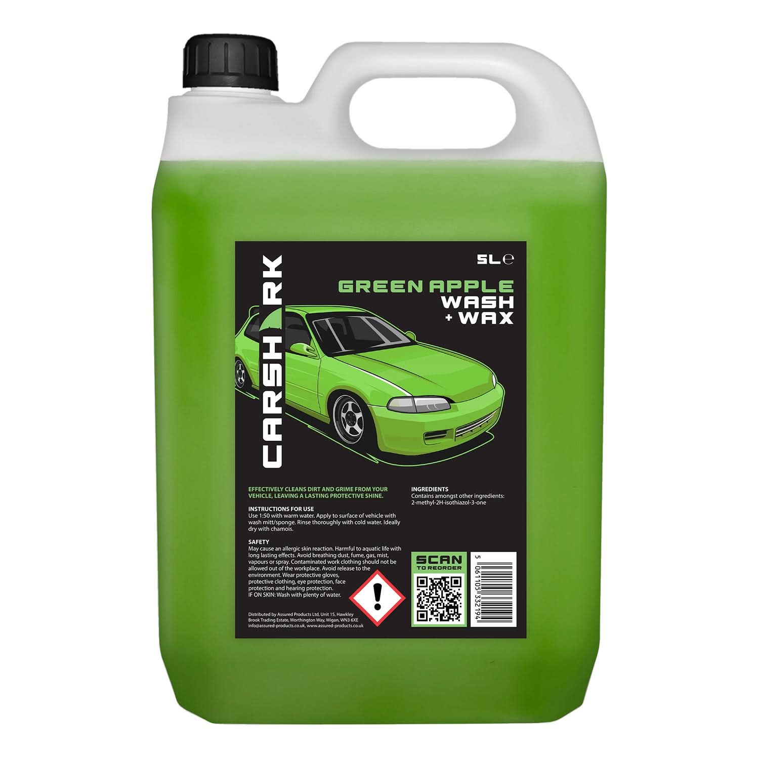 CARSHARK Green Apple Wash & Wax Car Shampoo