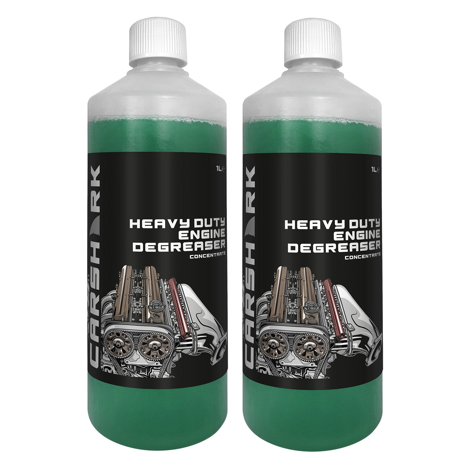 CARSHARK Engine Degreaser - 2 x 1 L - Heavy Duty Concentrate