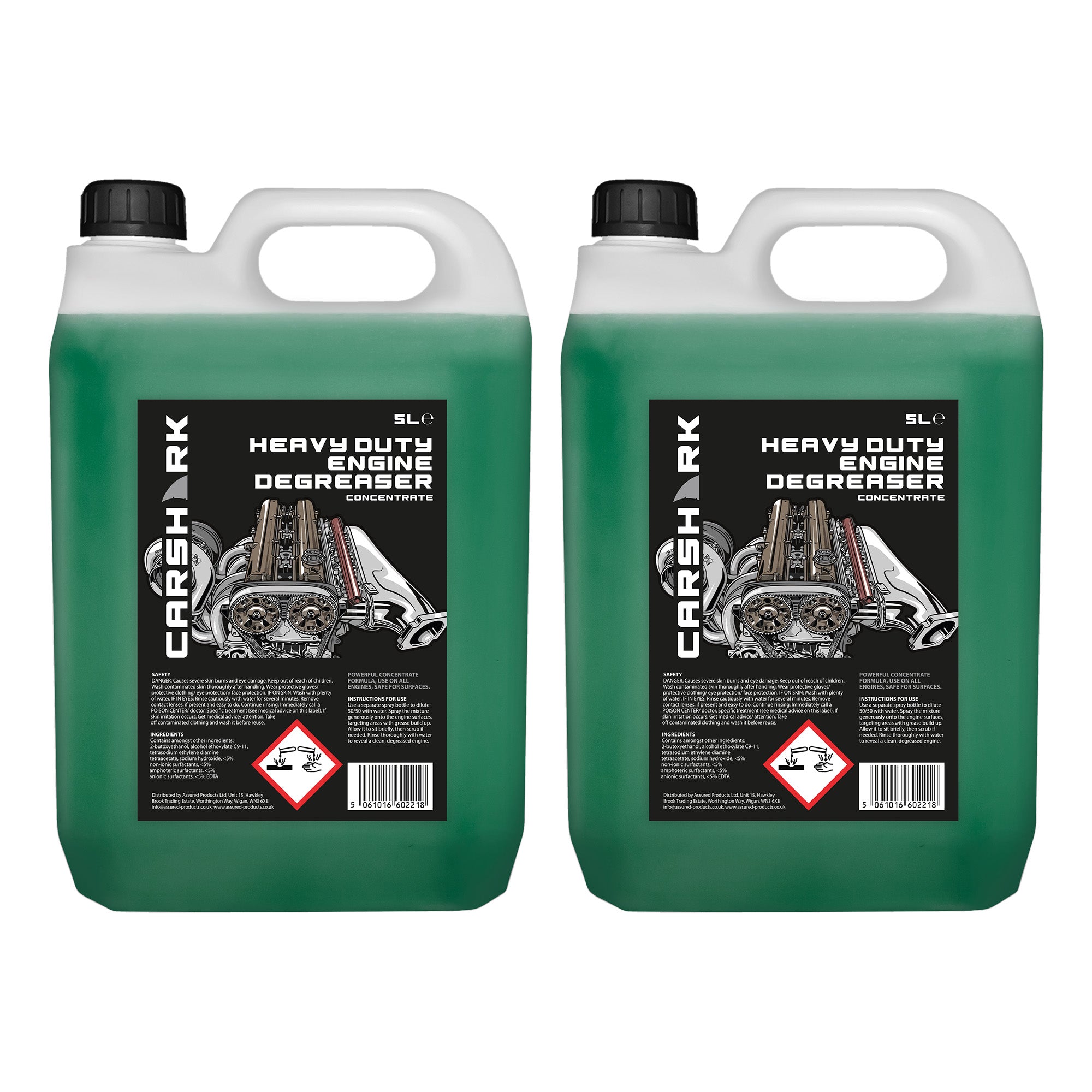 CARSHARK Engine Degreaser - 2 x 5L - Heavy Duty Concentrate