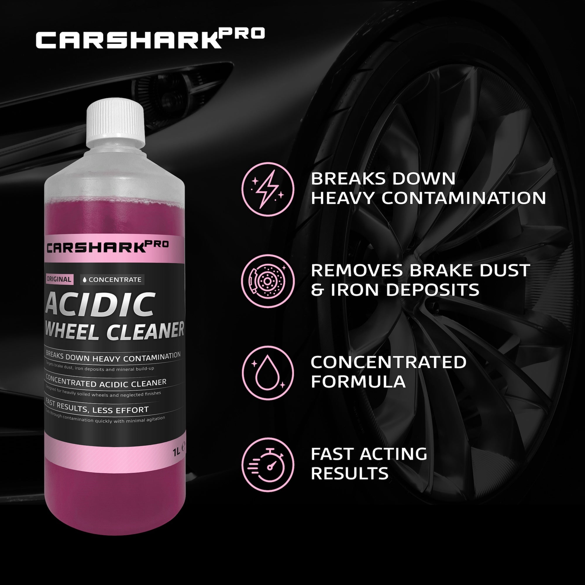 CARSHARK Pro Acidic Wheel Cleaner Concentrate