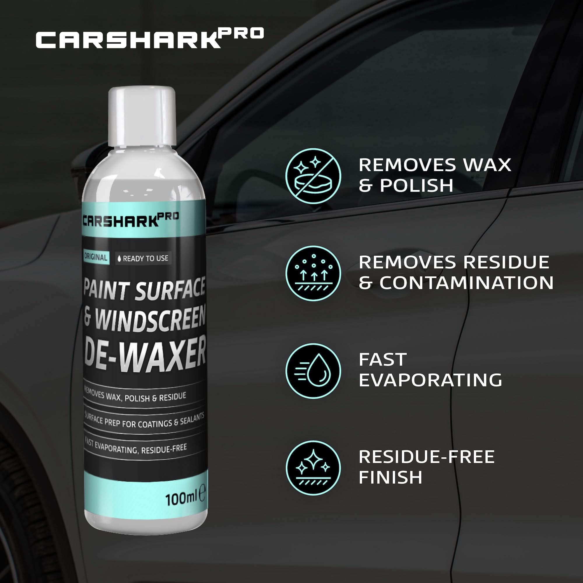 CARSHARK Pro Paint Surface & Windscreen De-Waxer