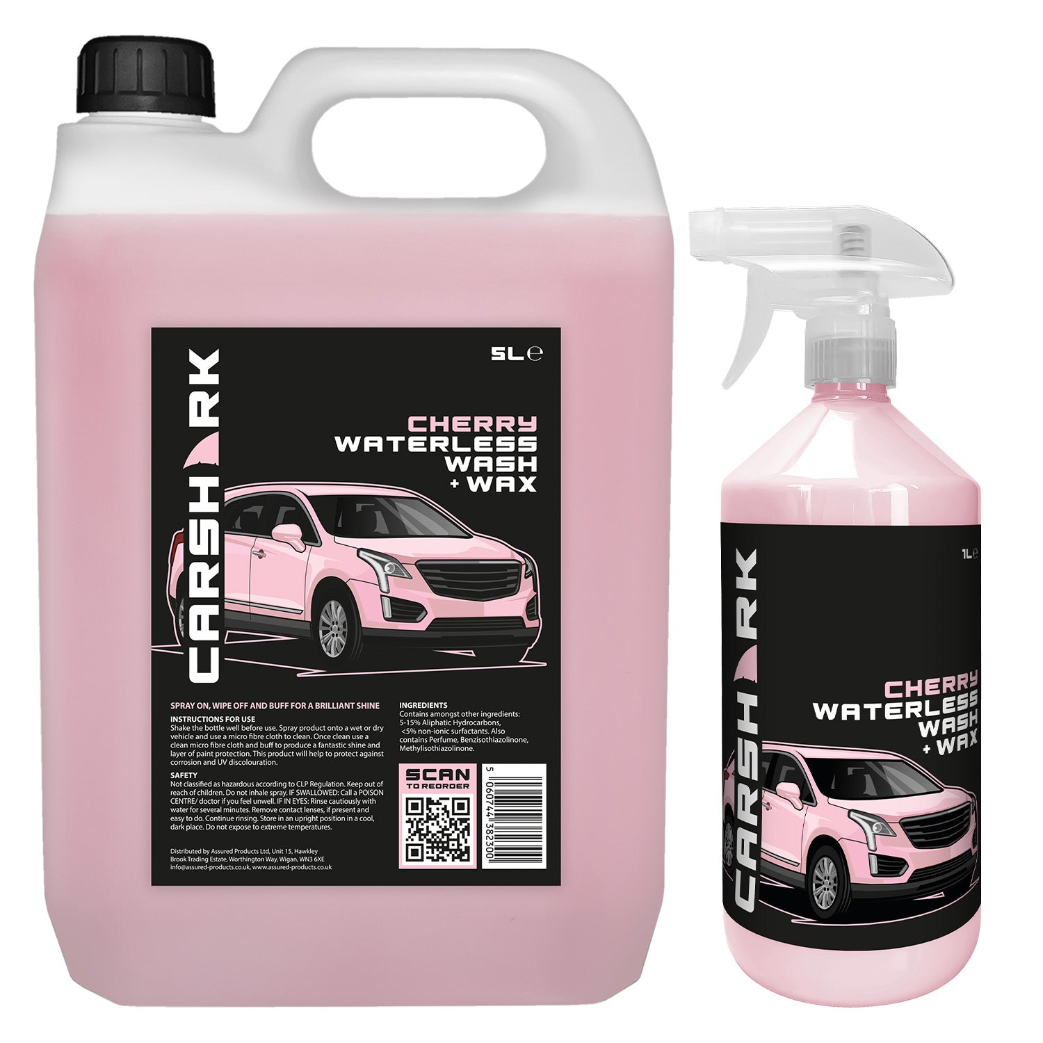 CARSHARK Waterless Wash & Wax 5 Litre + 1 Litre, Cherry Blossom