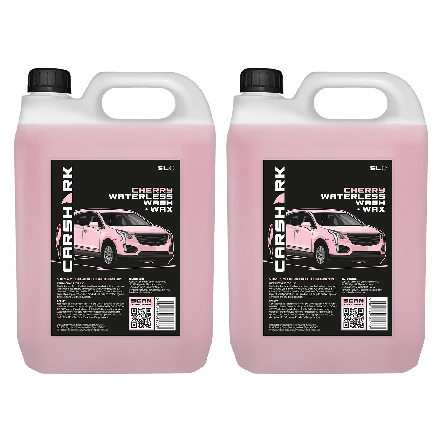 CARSHARK Waterless Wash & Wax 2 x 5 Litre, Cherry Blossom