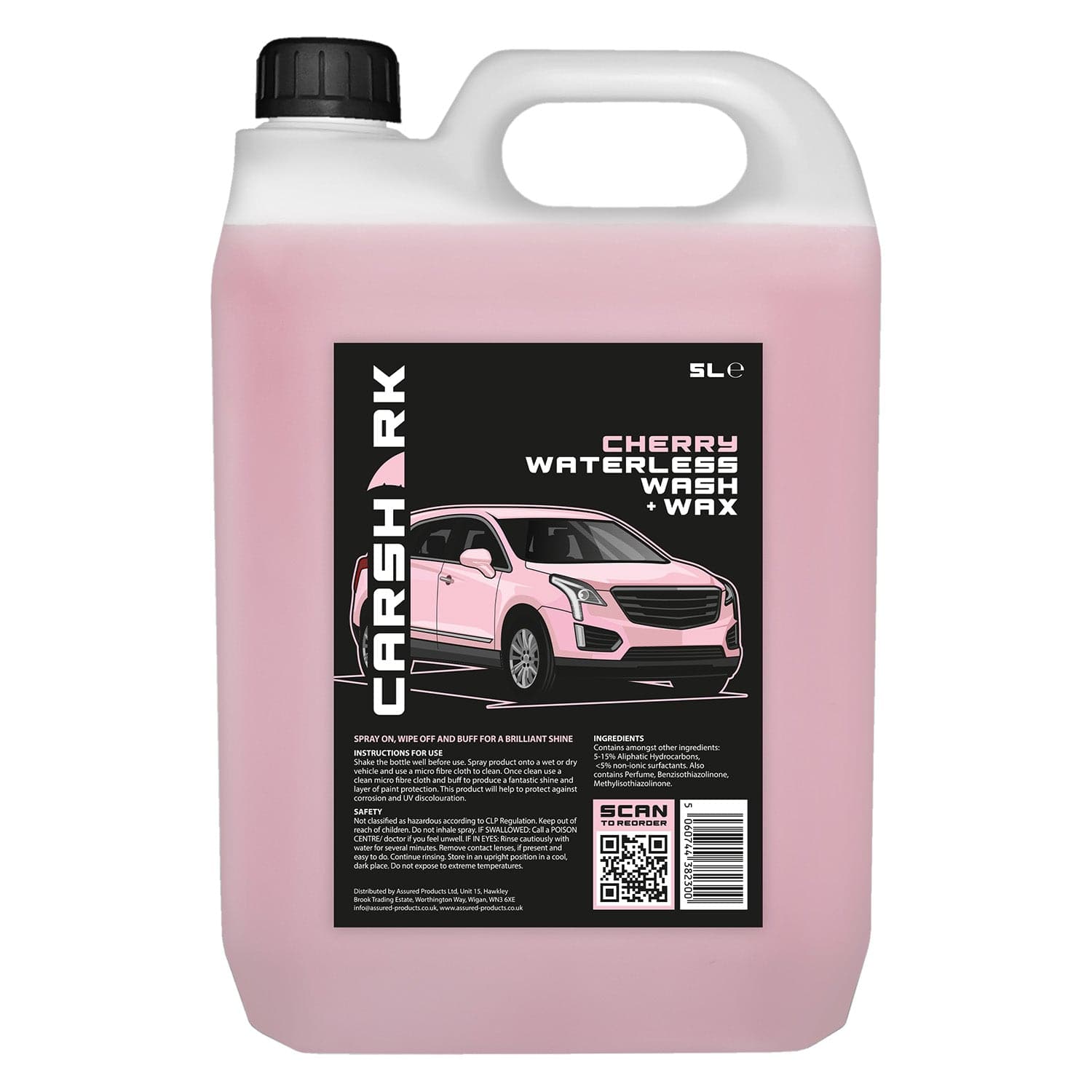 CARSHARK Waterless Wash & Wax 5 Litre, Cherry Blossom